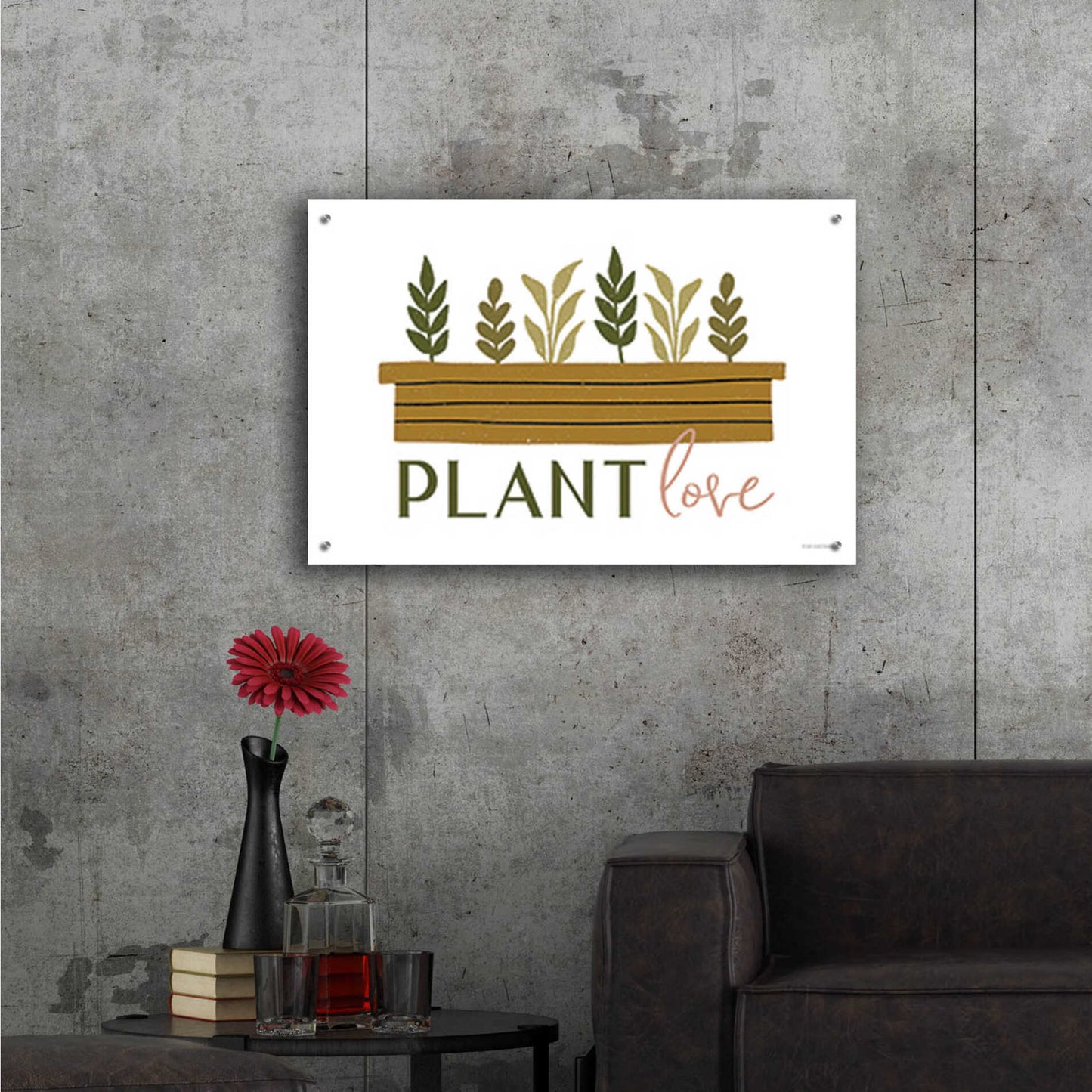 Epic Art 'Plant Love' by Lady Louise Designs, Acrylic Glass Wall Art,36x24