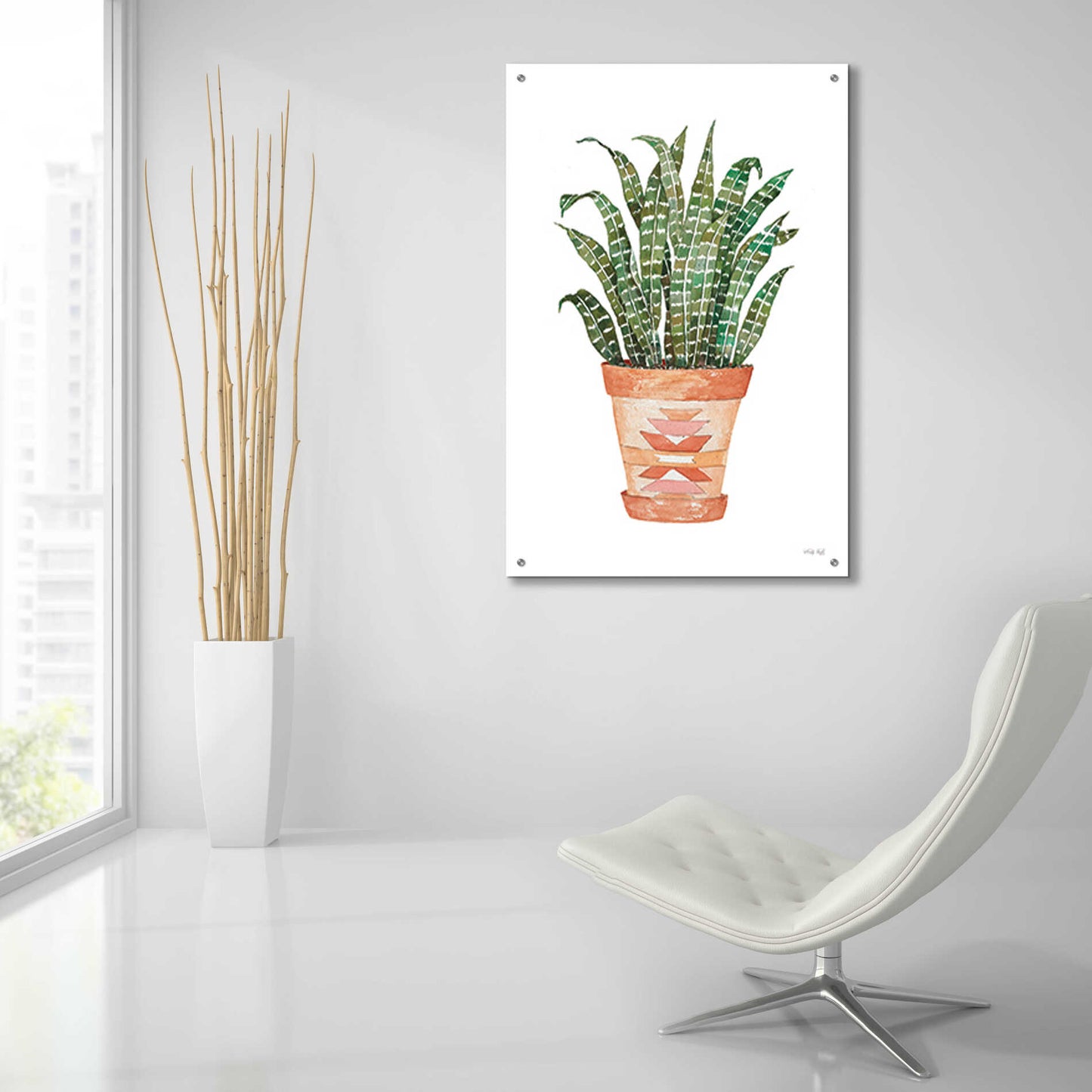 Epic Art 'Aztec Pot III' by Cindy Jacobs, Acrylic Glass Wall Art,24x36