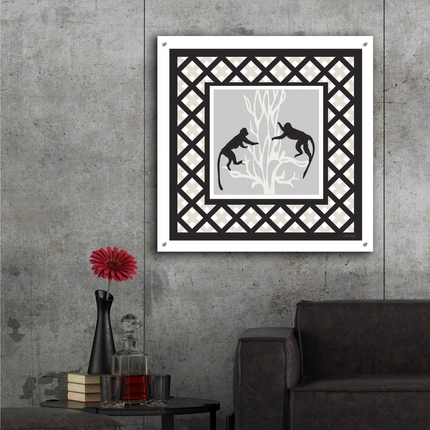 Epic Art 'Monkey Mischief' by Cindy Jacobs, Acrylic Glass Wall Art,36x36