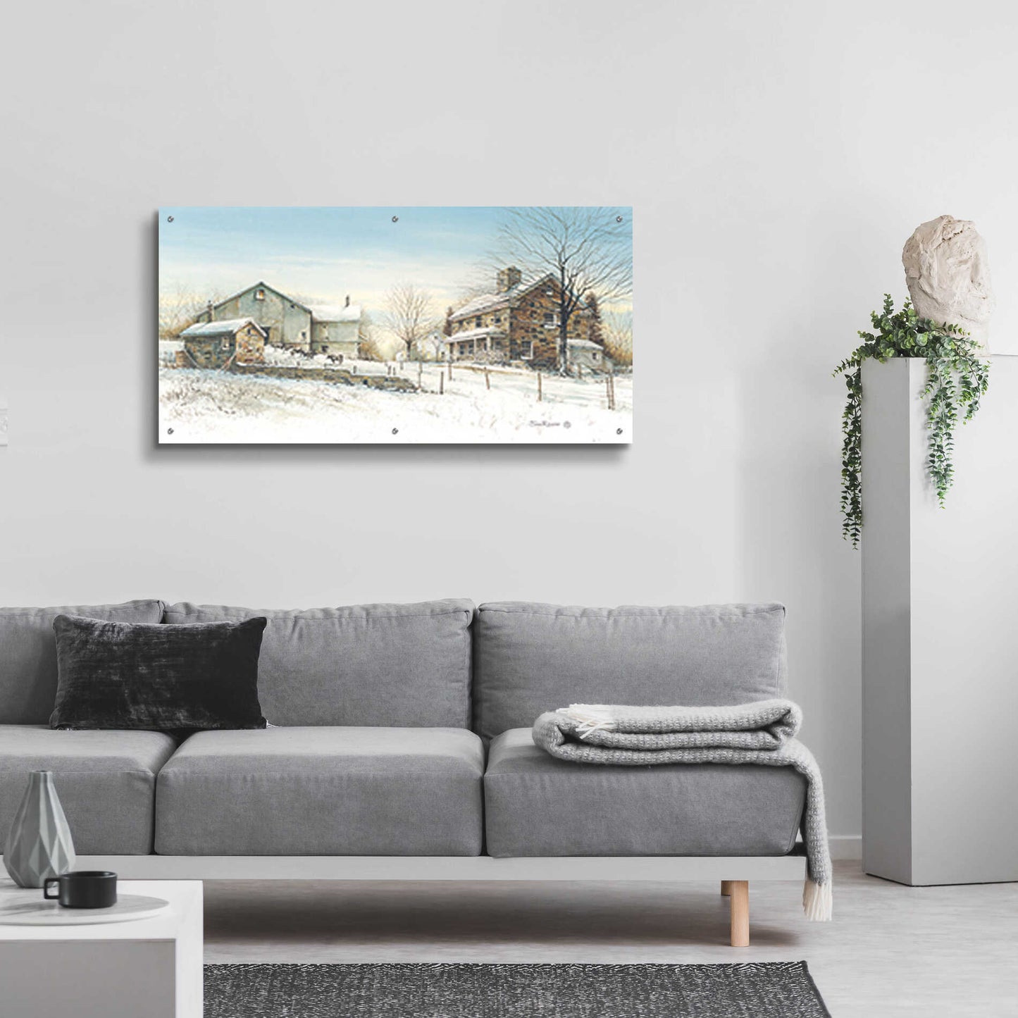 Epic Art 'February Morning' by John Rossini, Acrylic Glass Wall Art,48x24