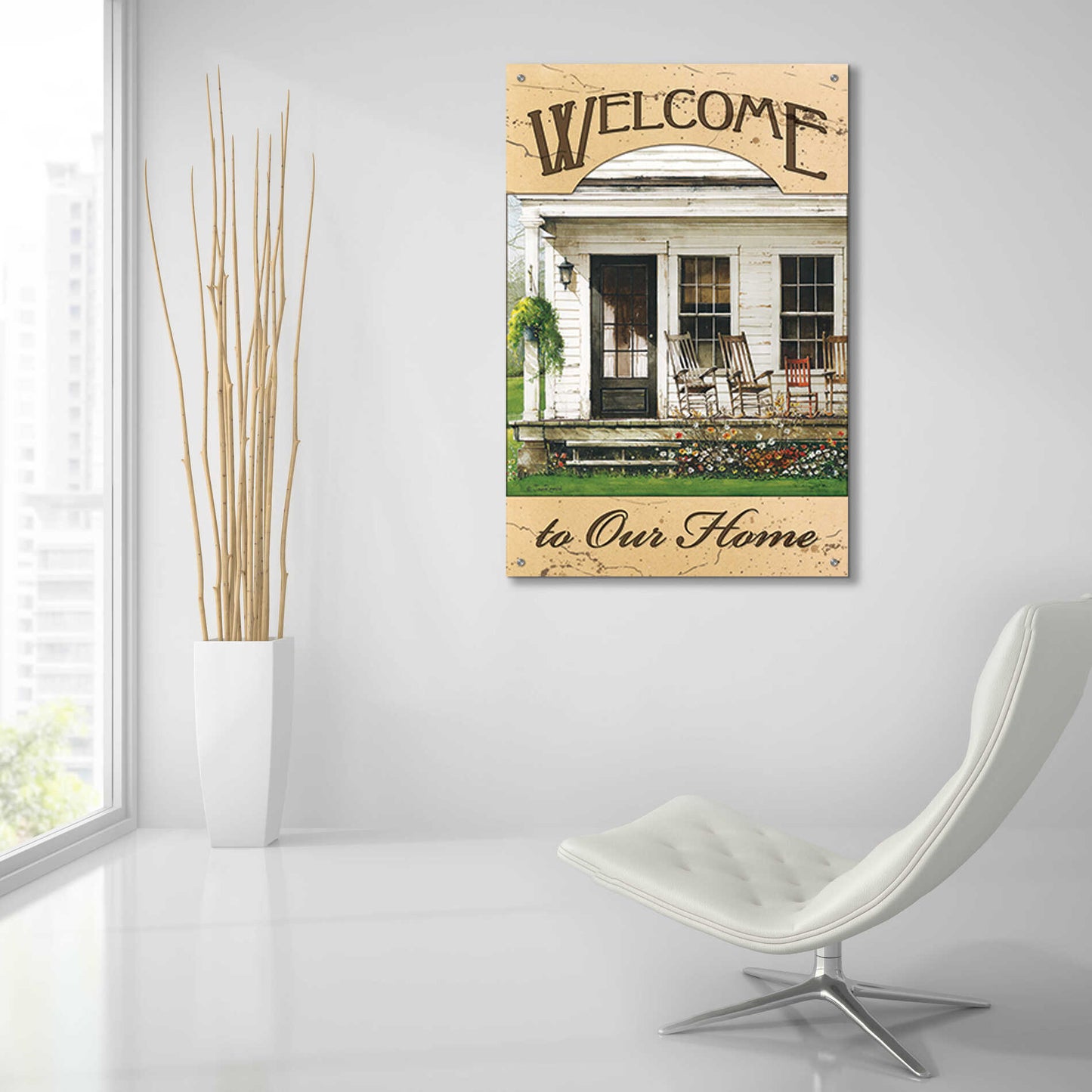 Epic Art 'Welcome to Our Home' by John Rossini, Acrylic Glass Wall Art,24x36