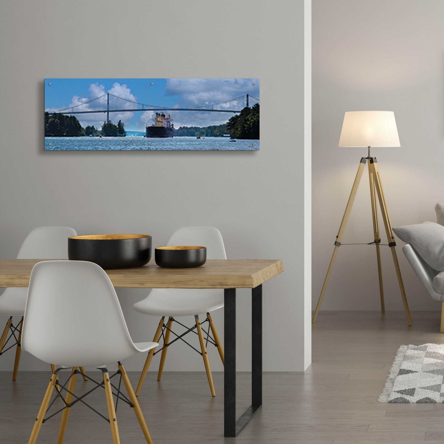 Epic Art 'Rolling on the River' by Lori Deiter, Acrylic Glass Wall Art,48x16