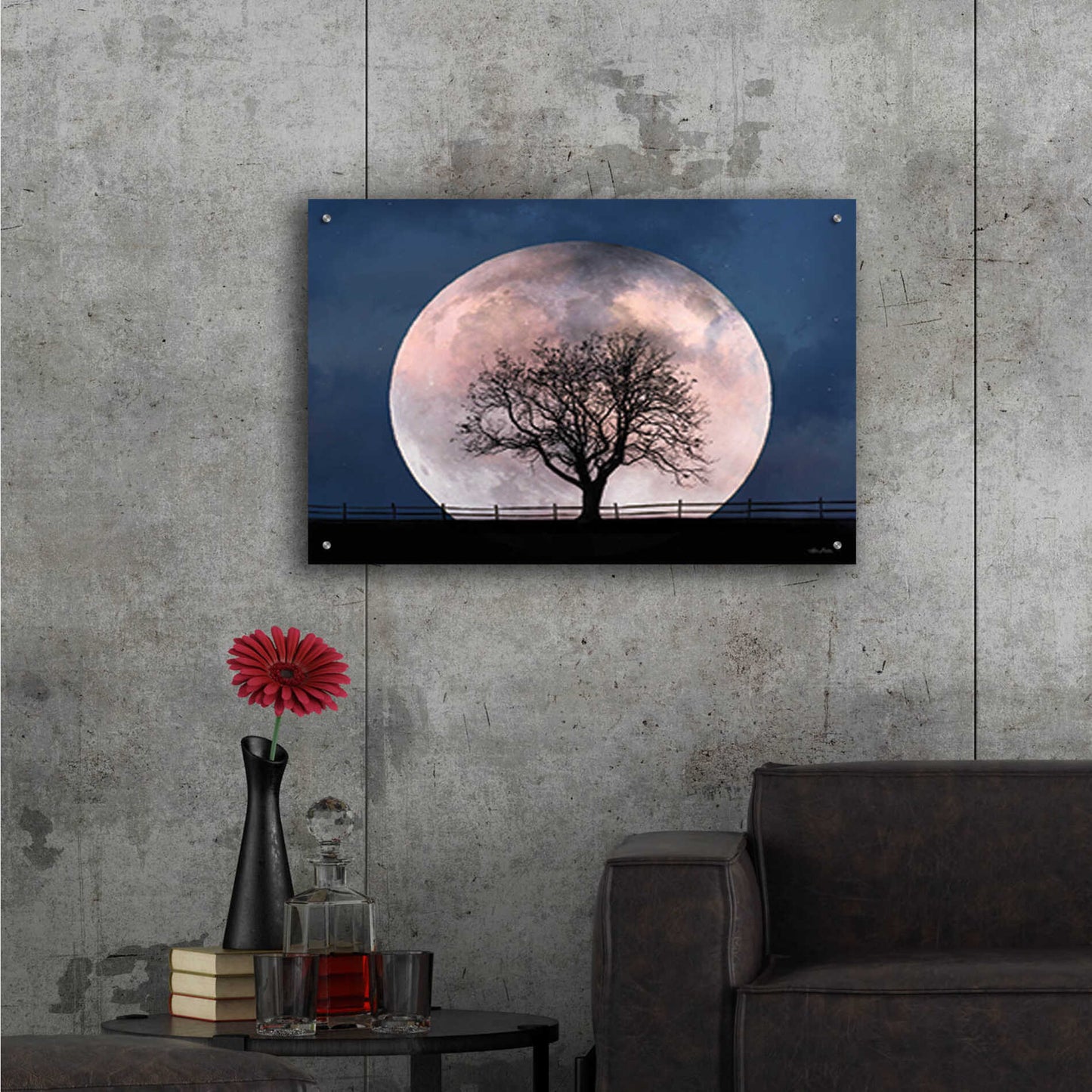 Epic Art 'Glowing Moonrise' by Lori Deiter, Acrylic Glass Wall Art,36x24