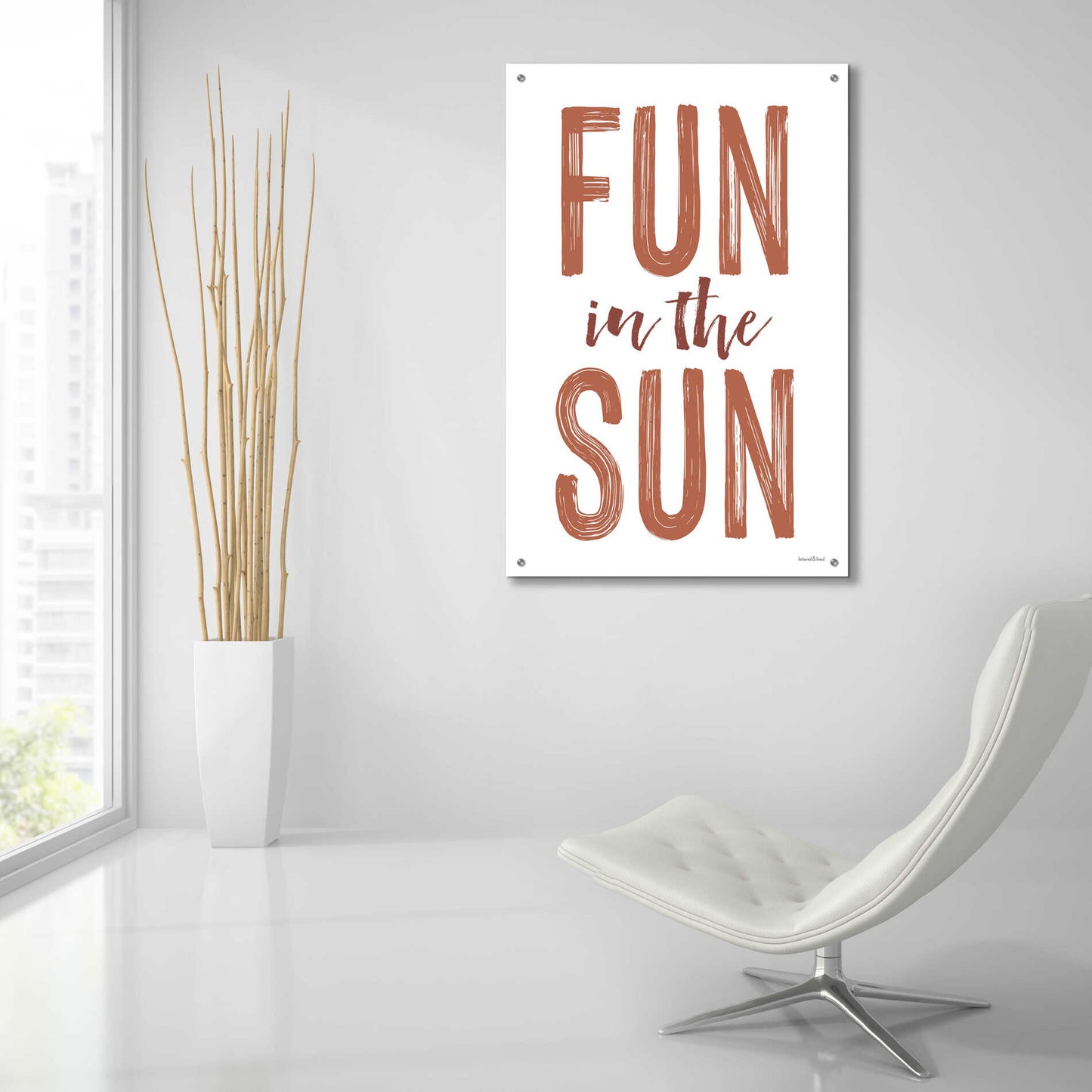 Epic Art 'Fun in the Sun Brown' by Lettered & Lined, Acrylic Glass Wall Art,24x36