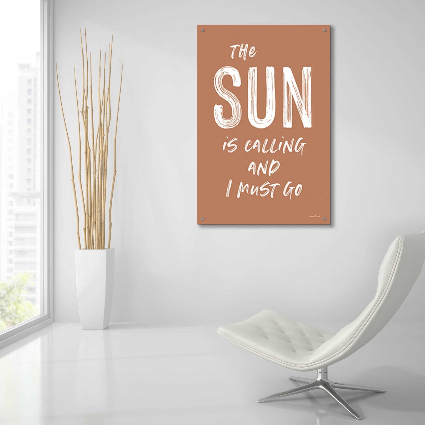 Epic Art 'The Sun is Calling' by lettered & lined, Acrylic Glass Wall Art,24x36