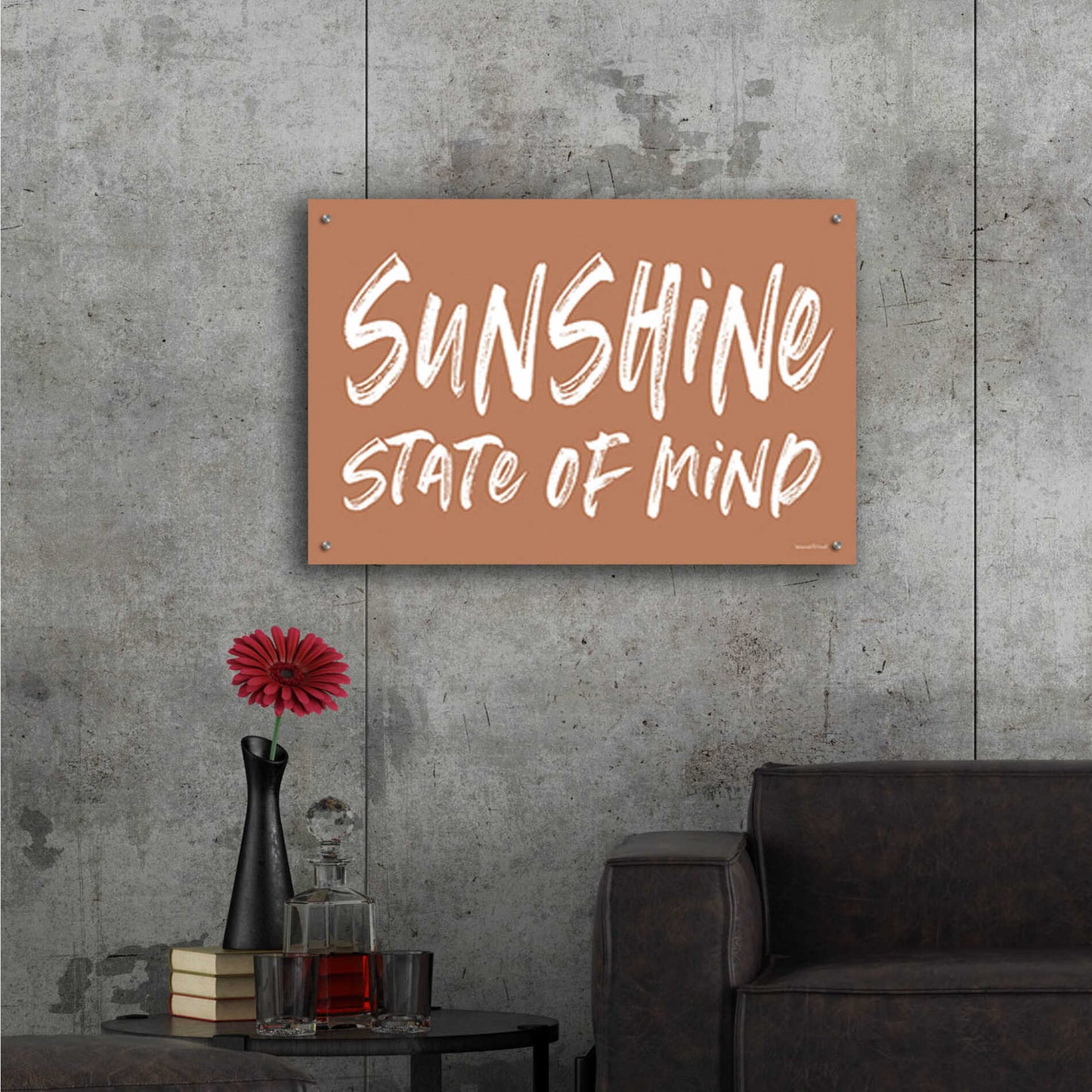 Epic Art 'Sunshine State of Mind' by lettered & lined, Acrylic Glass Wall Art,36x24