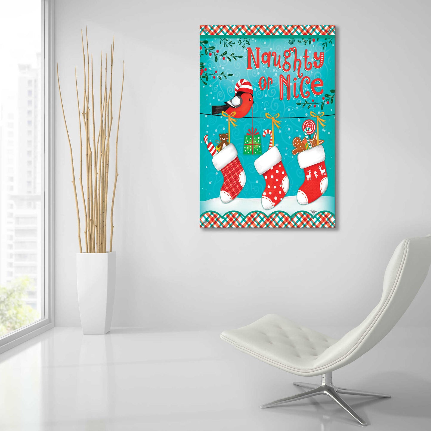 Epic Art 'Christmas Stocking' by Mollie B., Acrylic Glass Wall Art,24x36