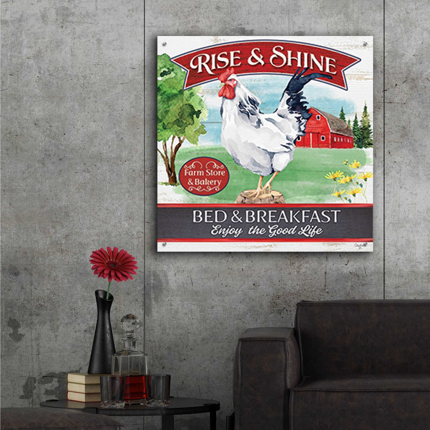 Epic Art 'Bed & Breakfast' by Mollie B., Acrylic Glass Wall Art,36x36