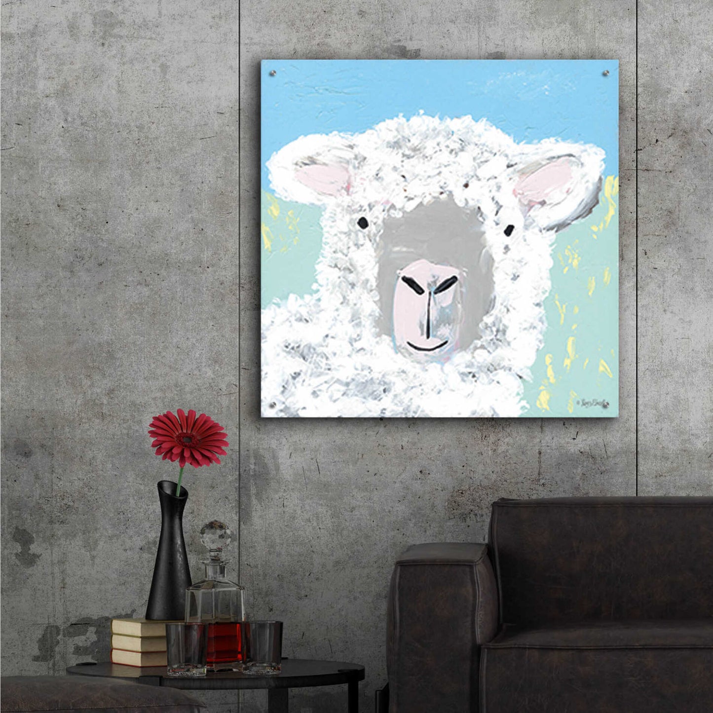 Epic Art 'Baa' by Roey Ebert, Acrylic Glass Wall Art,36x36