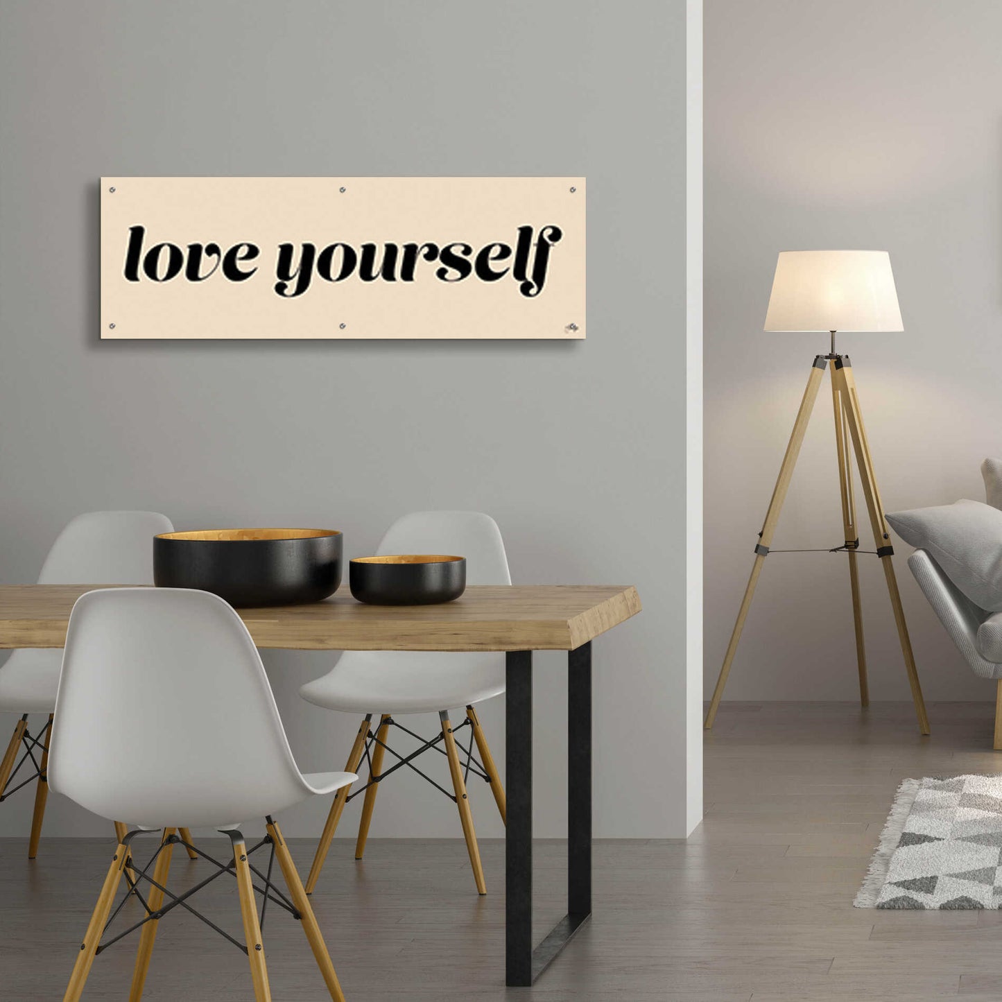 Epic Art 'Love Yourself' by Yass Naffas Designs, Acrylic Glass Wall Art,48x16