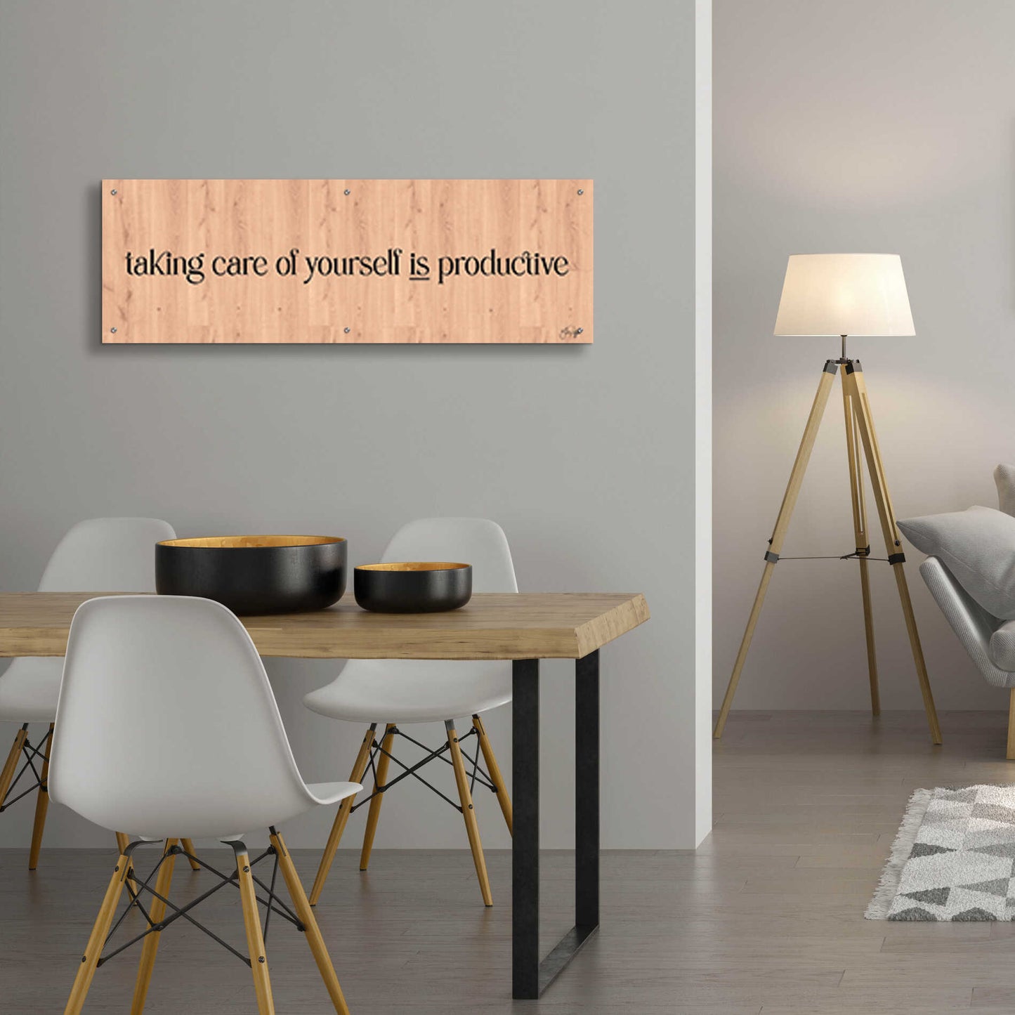 Epic Art 'Taking Care of Yourself is Productive' by Yass Naffas Designs, Acrylic Glass Wall Art,48x16