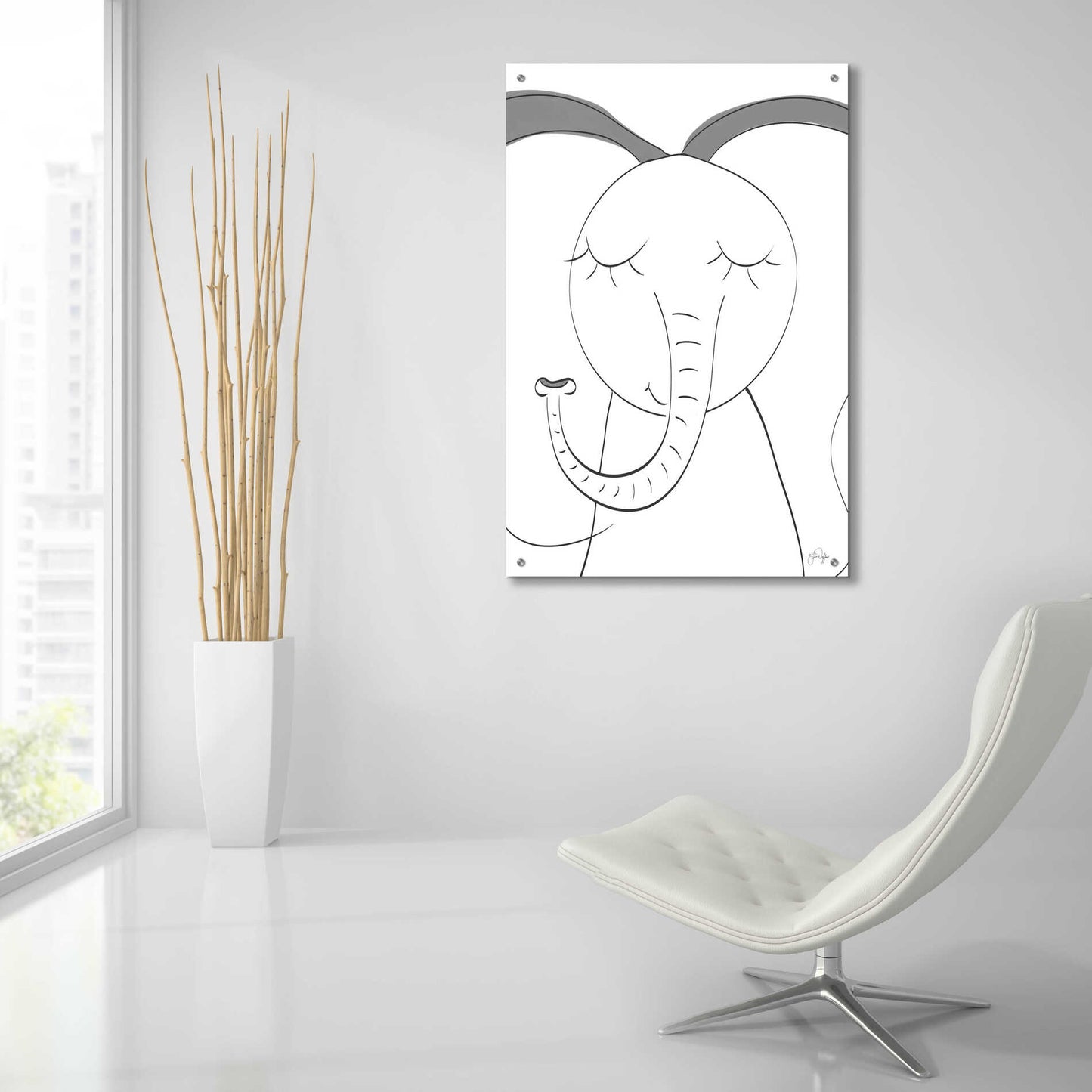 Epic Art 'Ice Elephant' by Yass Naffas Designs, Acrylic Glass Wall Art,24x36