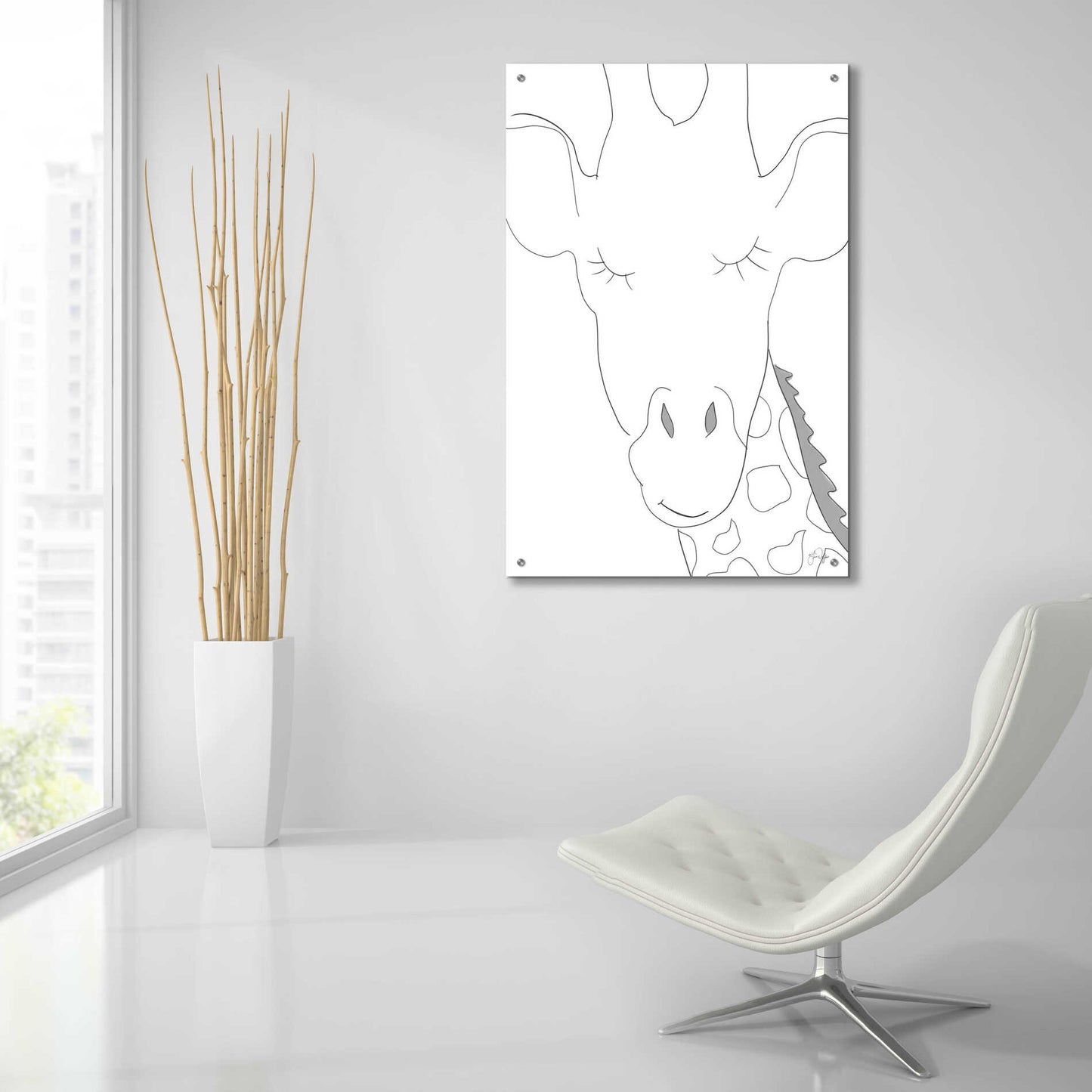 Epic Art 'Ice Giraffe' by Yass Naffas Designs, Acrylic Glass Wall Art,24x36