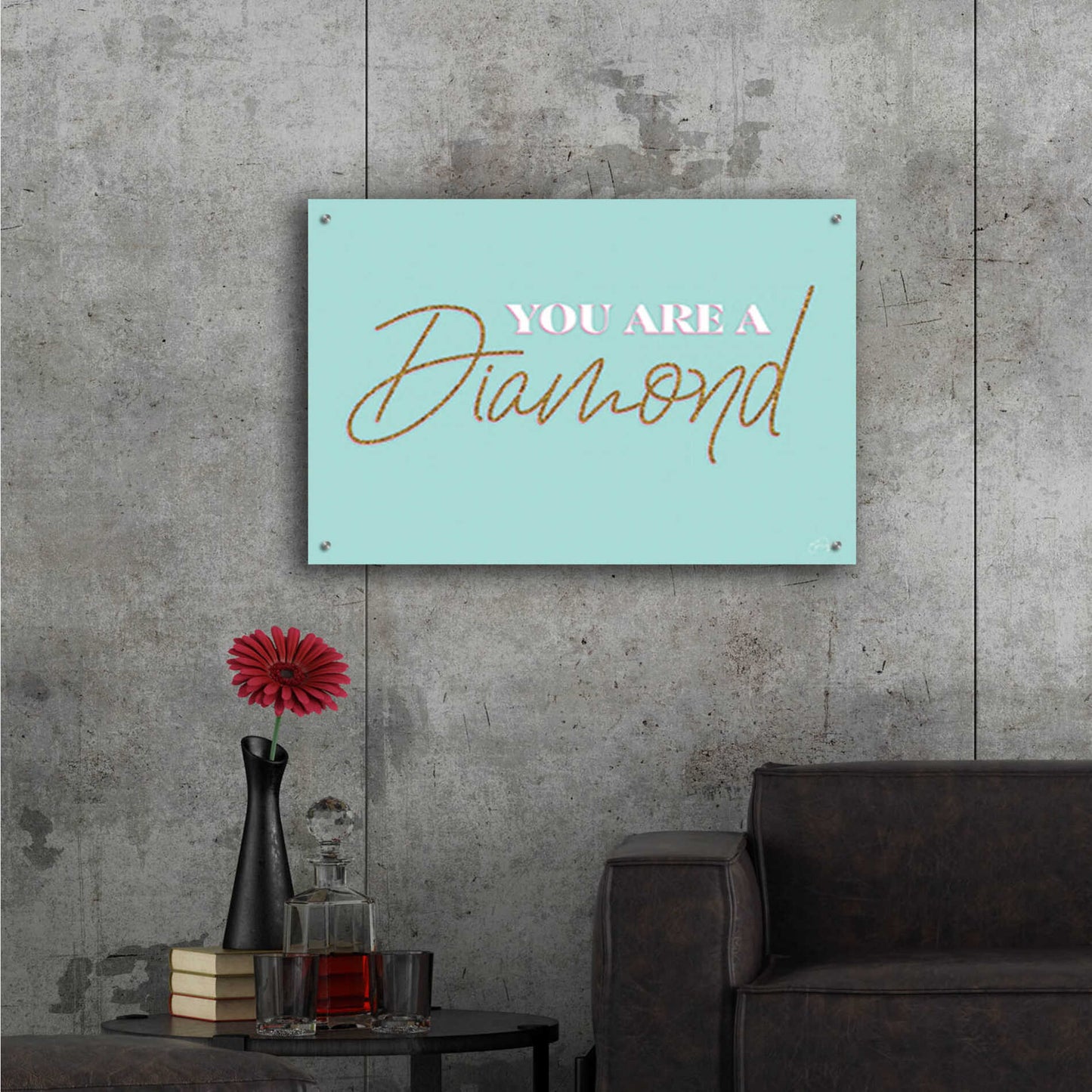 Epic Art 'You Are a Diamond' by Yass Naffas Designs, Acrylic Glass Wall Art,36x24