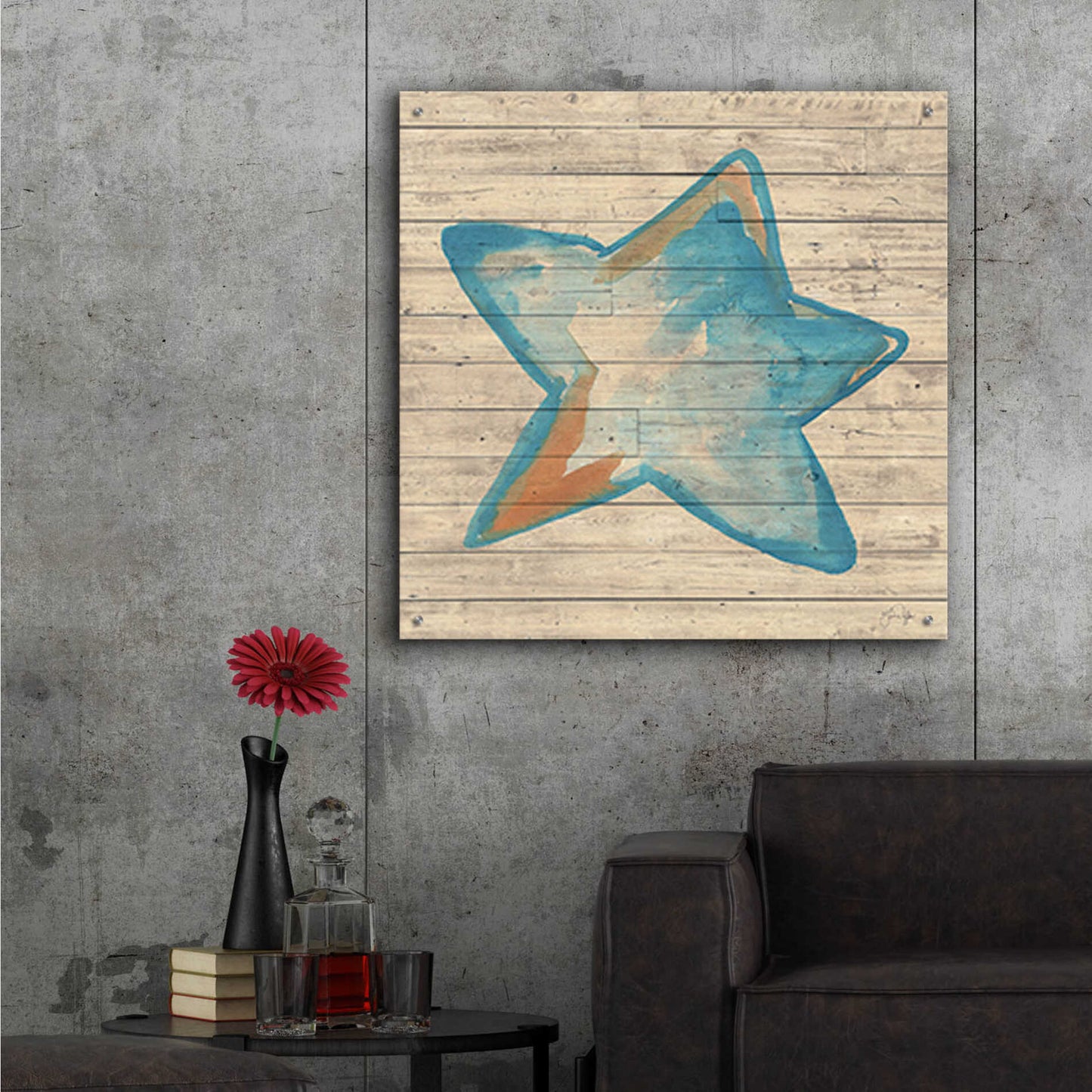 Epic Art 'A Starfish Wish' by Yass Naffas Designs, Acrylic Glass Wall Art,36x36