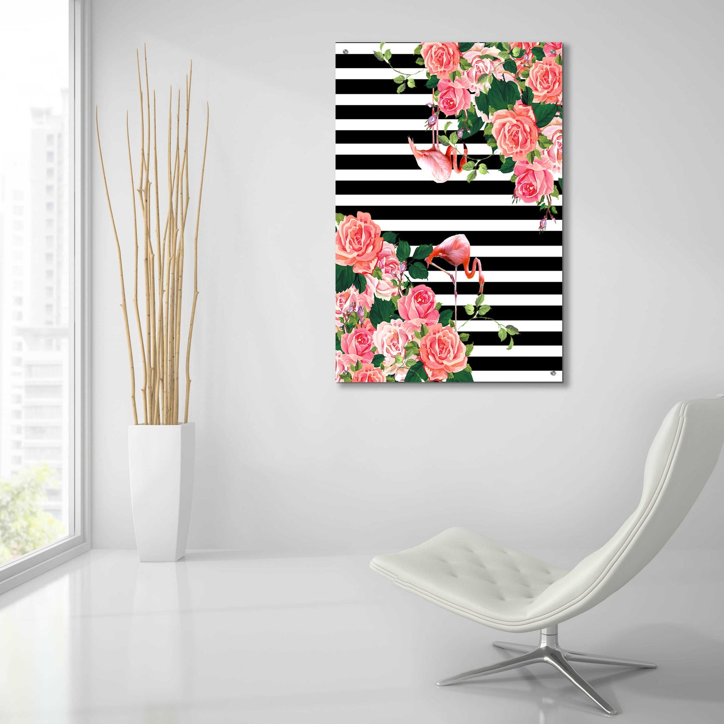 Epic Art 'Flamingo Tropical' by Mark Ashkenazi, Acrylic Glass Wall Art,24x36