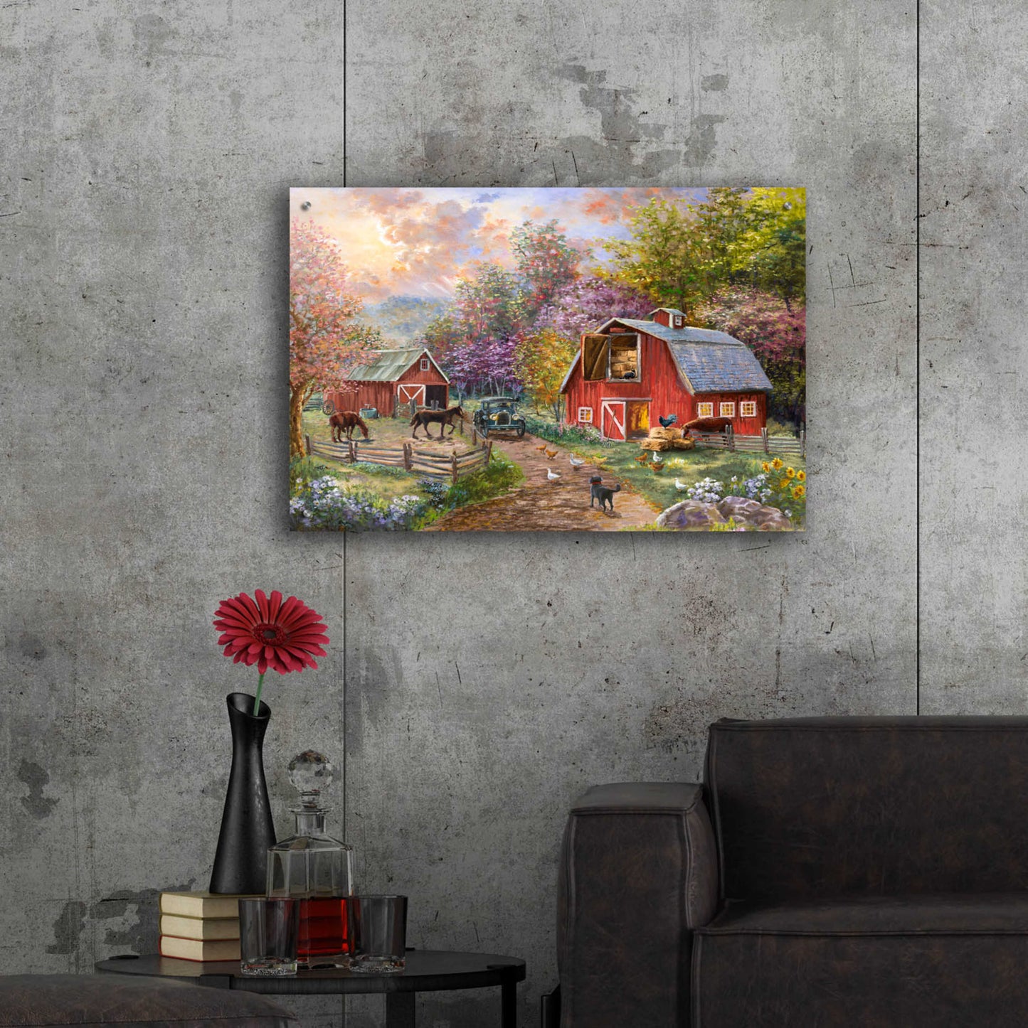 Epic Art 'Horse Farm Glen' by Nicky Boehme, Acrylic Glass Wall Art,36x24