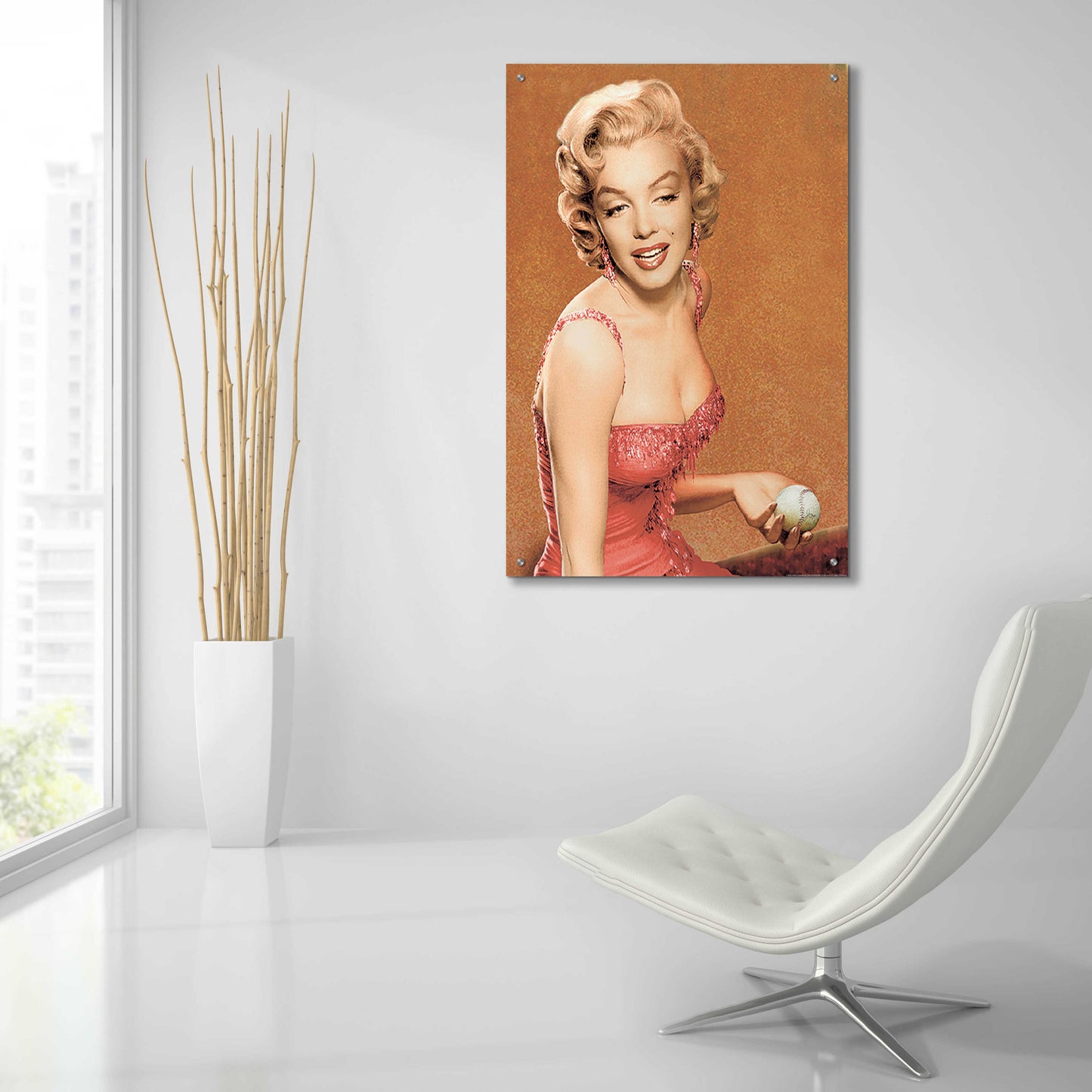 Epic Art 'Marilyn Baseball' by Chris Consani, Acrylic Glass Wall Art,24x36