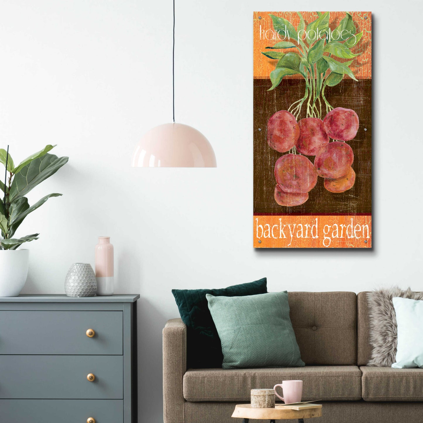 Epic Art 'Hardy Potatoes' by Jadei Graphics, Acrylic Glass Wall Art,24x48