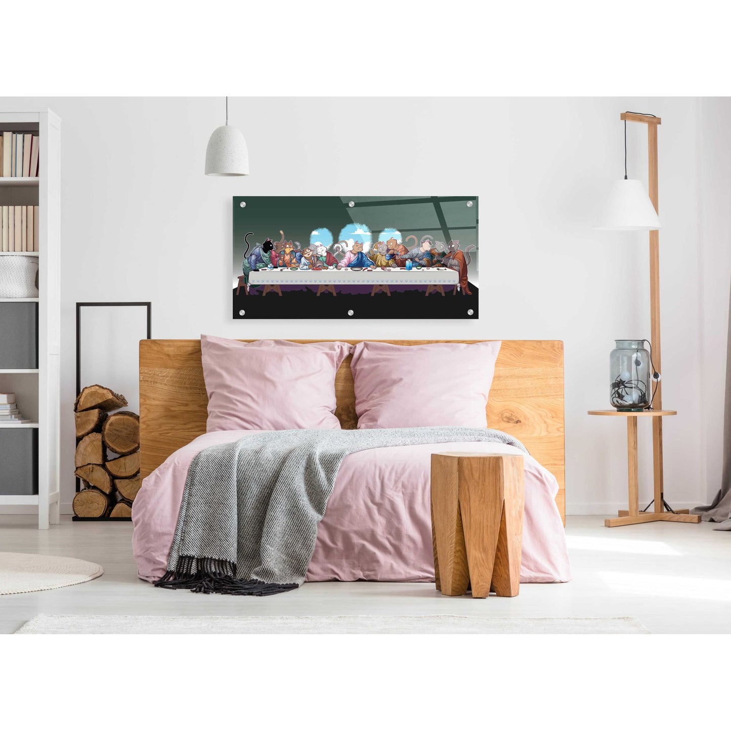 Epic Art 'The Cat's Last Supper' Acrylic Glass Wall Art,48x24