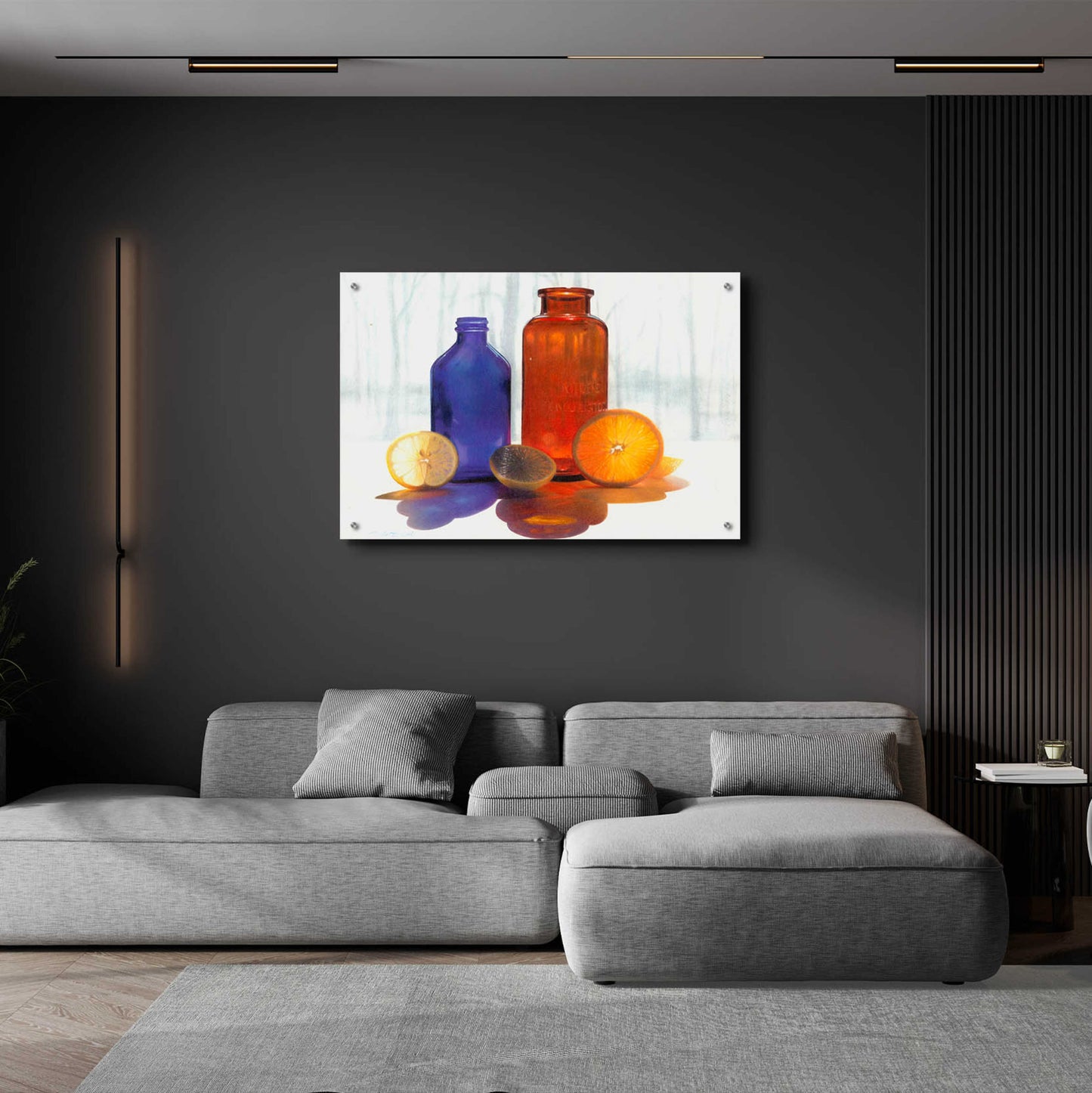 Epic Art 'Bottles and Slices final' by Cecile Baird, Acrylic Glass Wall Art,36x24