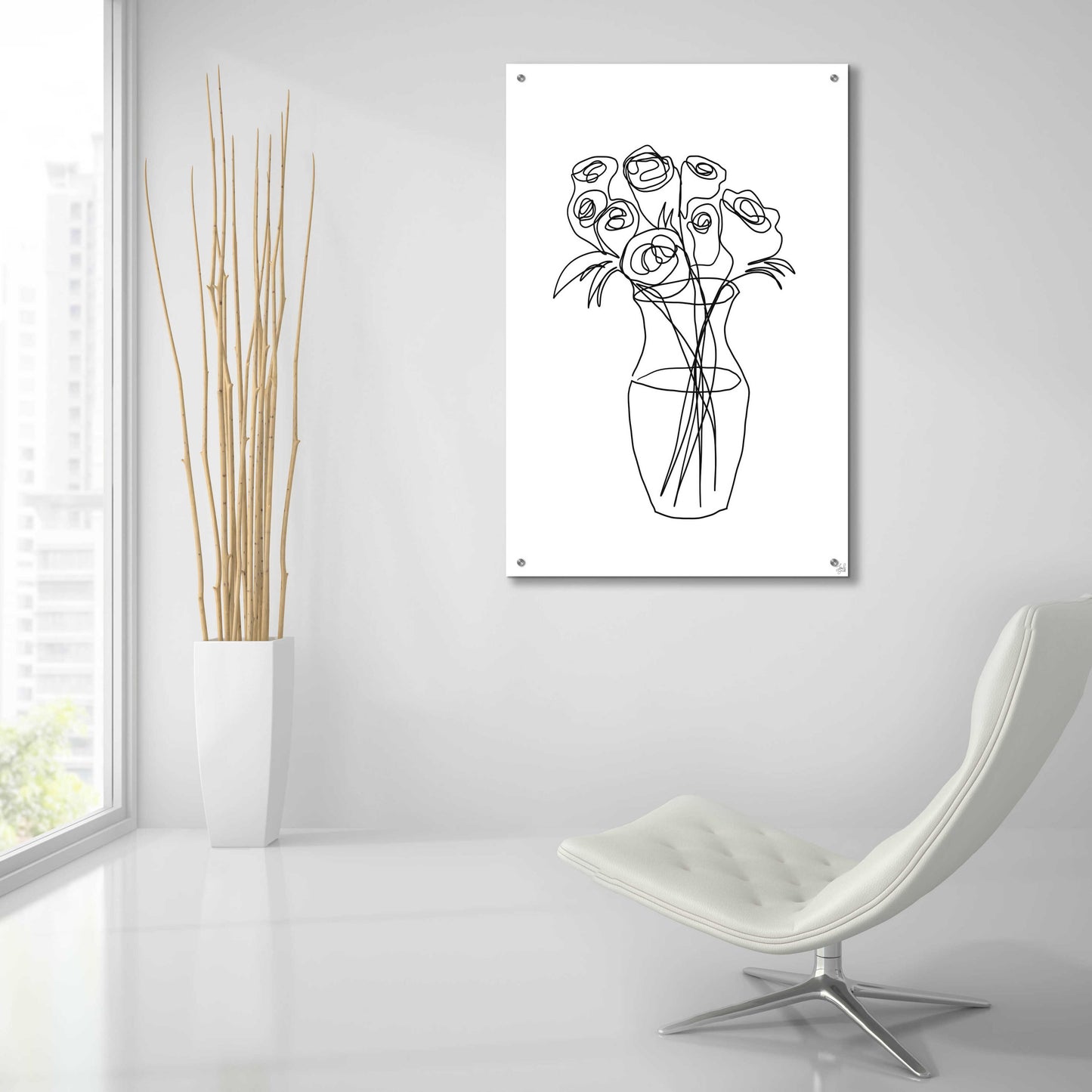 Epic Art 'Floral Bunch 2' by Line and Brush, Acrylic Glass Wall Art,24x36