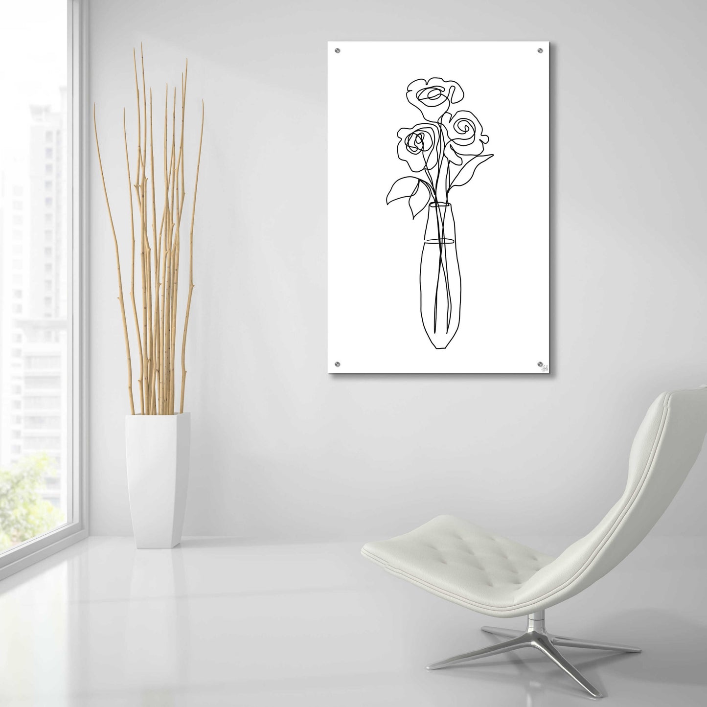 Epic Art 'Floral Bunch 3' by Line and Brush, Acrylic Glass Wall Art,24x36