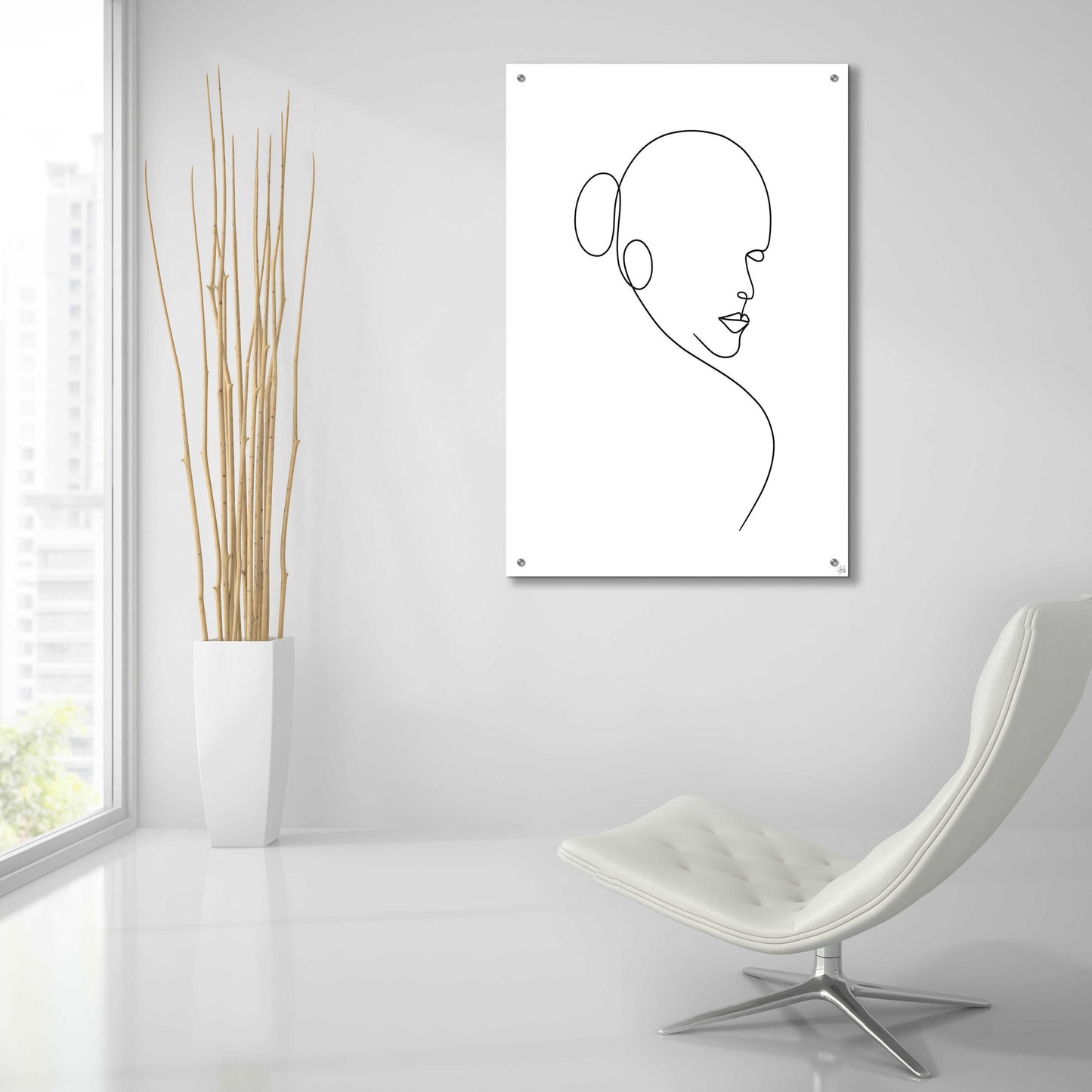 Epic Art 'Line Lady 1' by Line and Brush, Acrylic Glass Wall Art,24x36