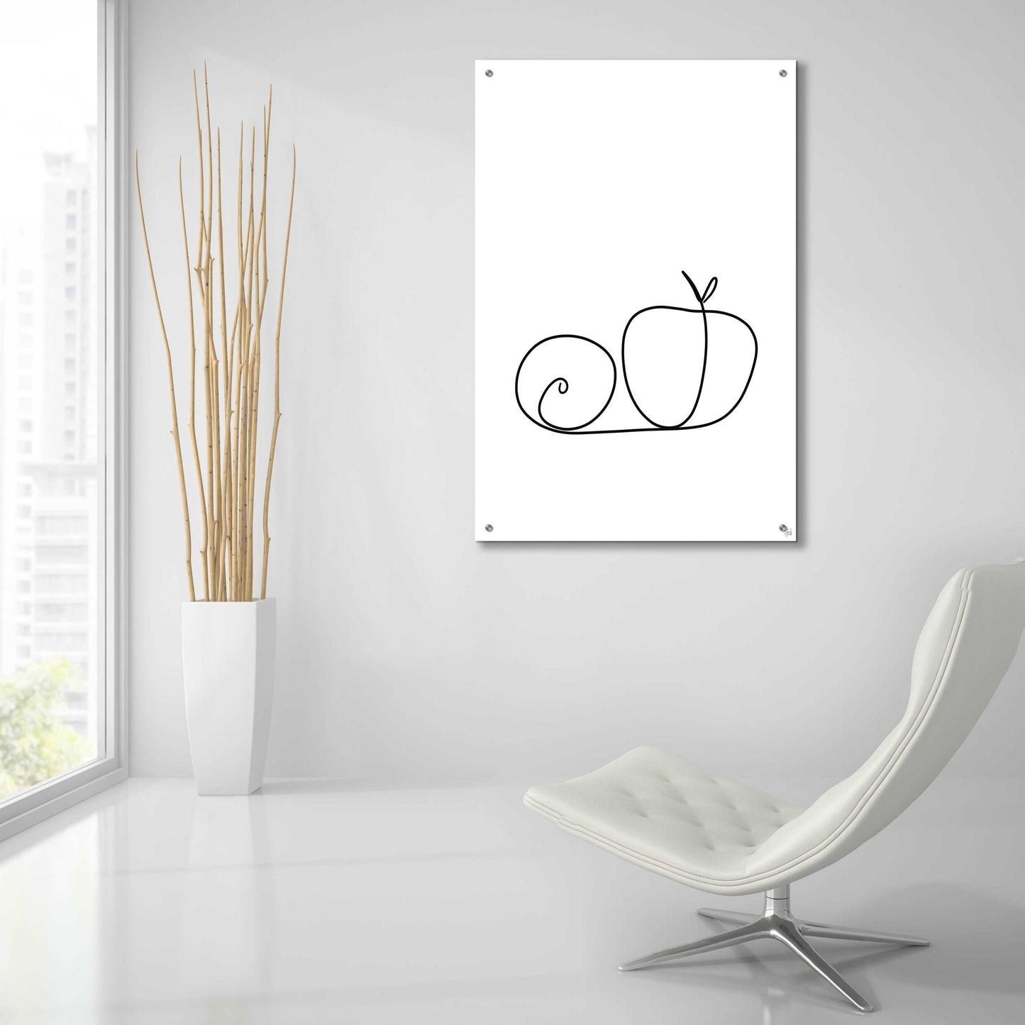 Epic Art 'Still Life Lime and Peach' by Line and Brush, Acrylic Glass Wall Art,24x36