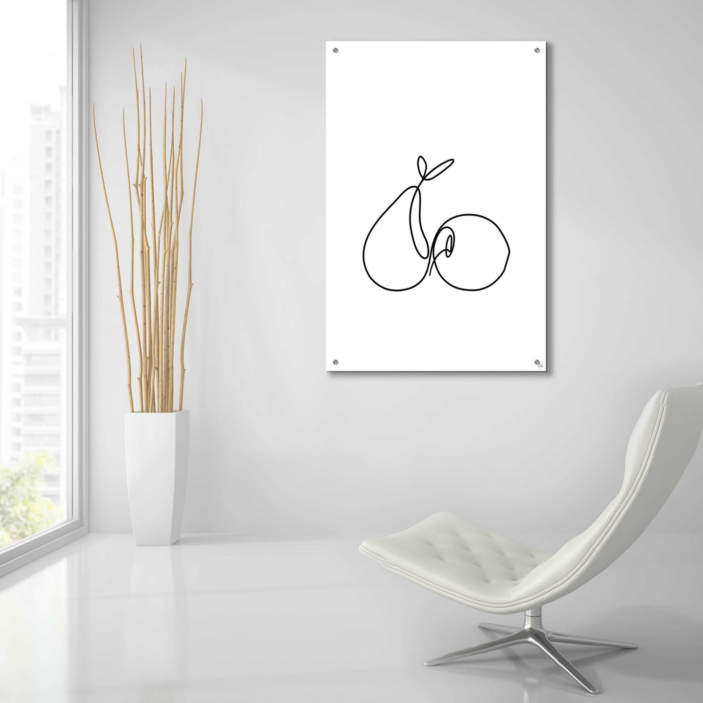 Epic Art 'Still Life Pear and Apple' by Line and Brush, Acrylic Glass Wall Art,24x36