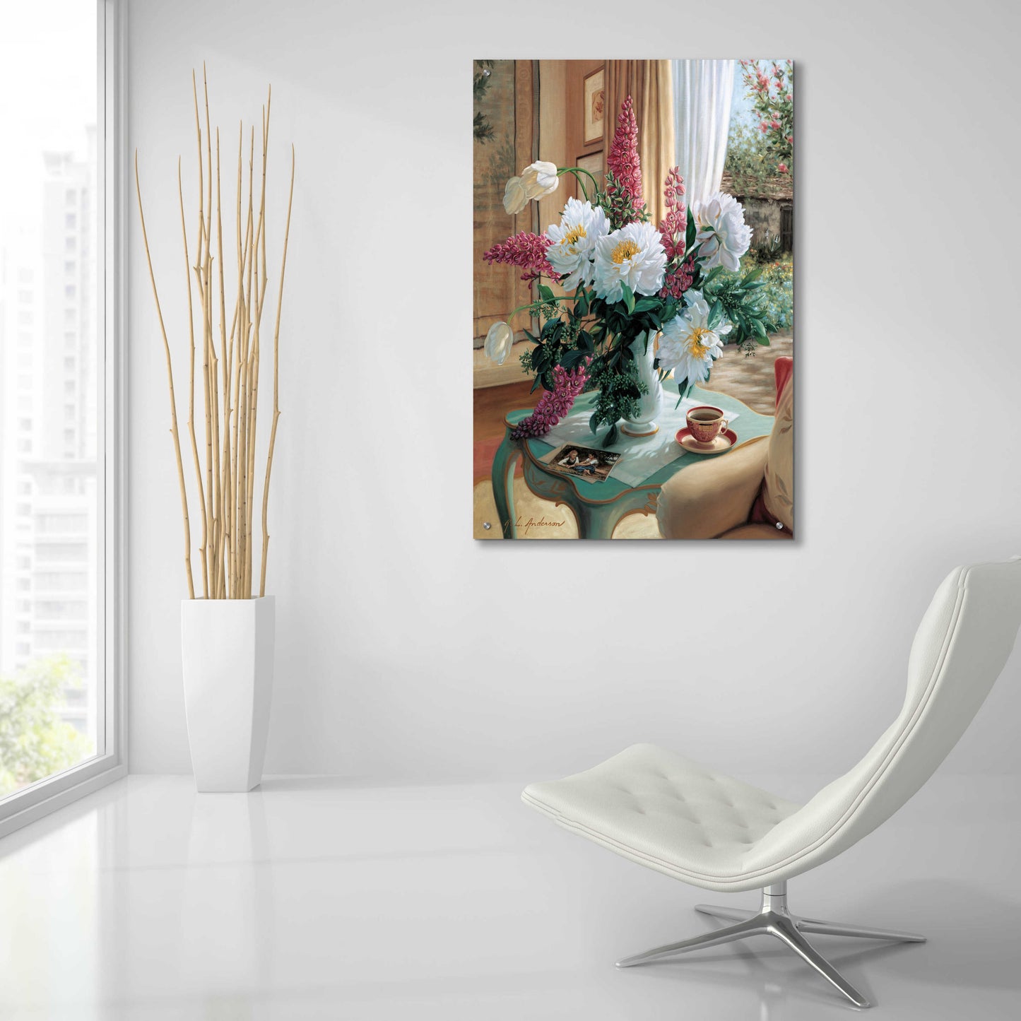 Epic Art 'Tea At Marguerites' by Robin Anderson, Acrylic Glass Wall Art,24x36