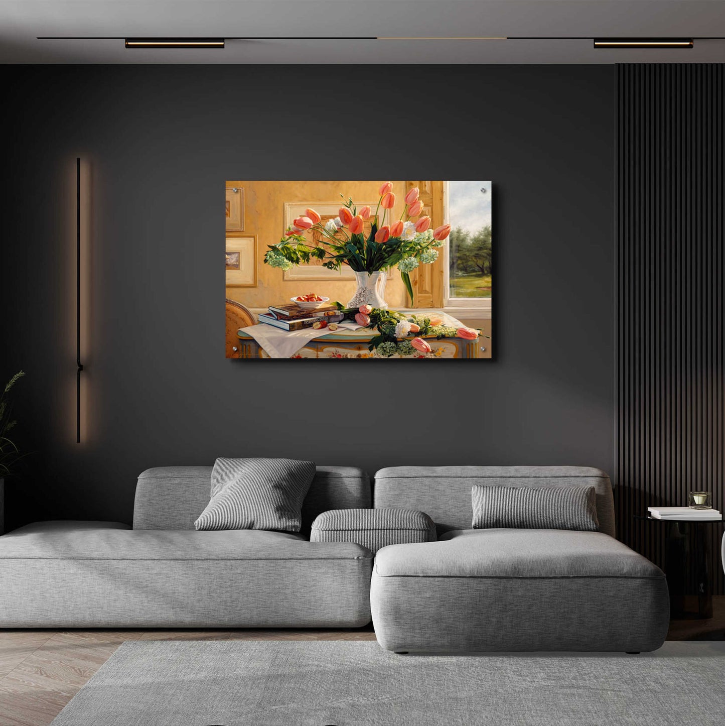 Epic Art 'French Tulips and Crab Apples' by Robin Anderson, Acrylic Glass Wall Art,36x24