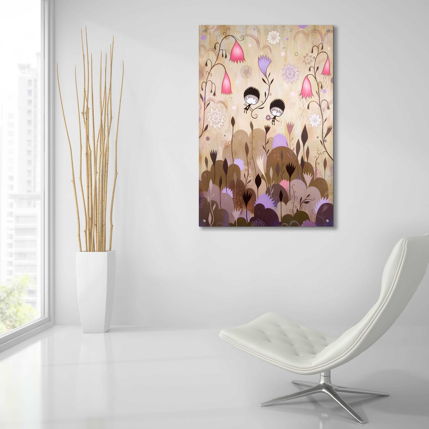 Epic Art 'Garden of Sleeping Flowers I' by Jeremiah Ketner, Acrylic Glass Wall Art,24x36