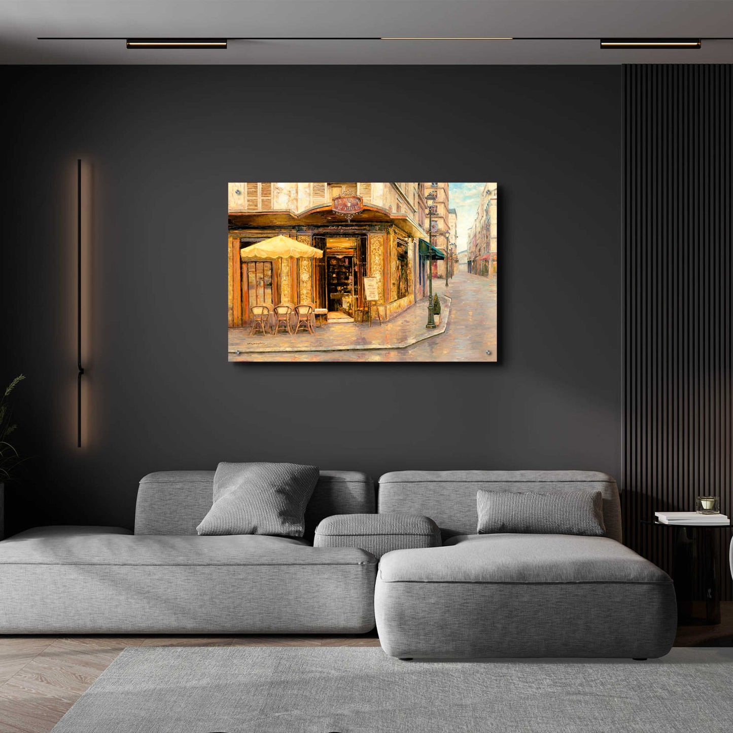 Epic Art 'Red House Café' by Haixia Liu, Acrylic Glass Wall Art,36x24