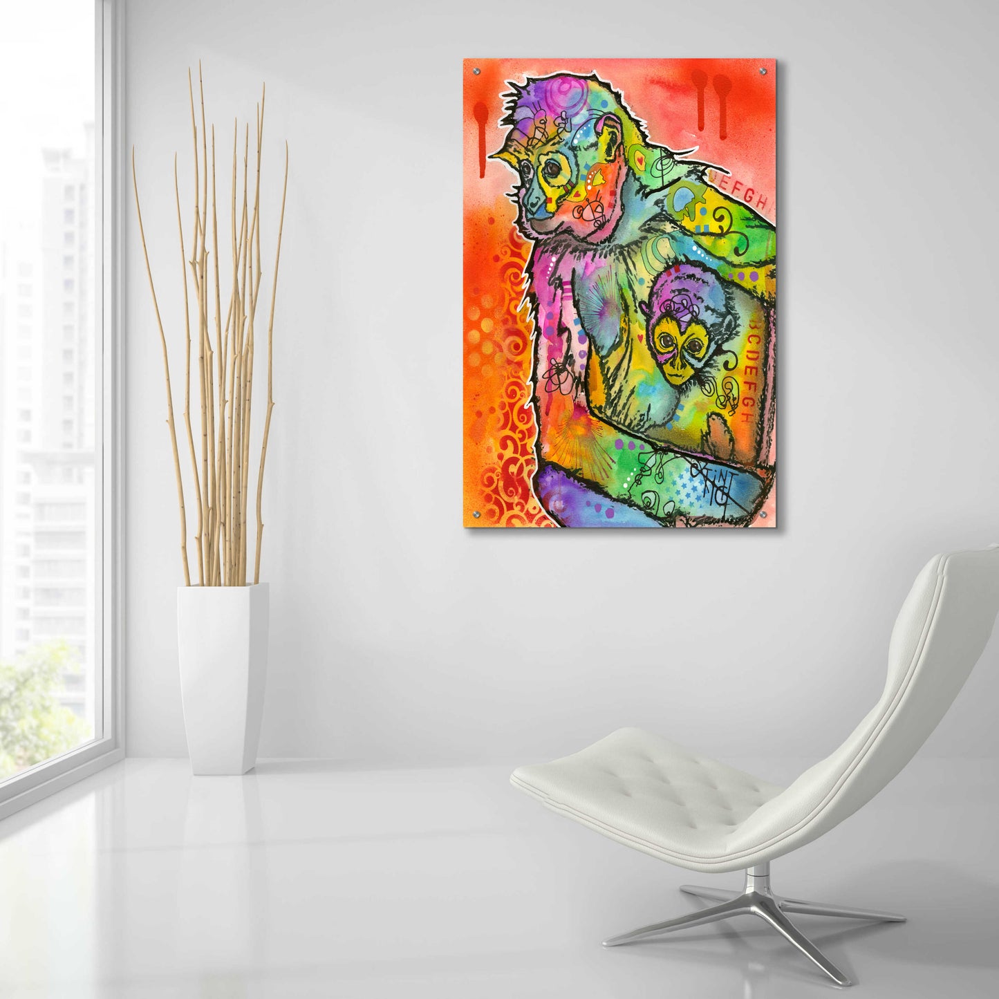 Epic Art 'Monkey 1' by Dean Russo, Acrylic Glass Wall Art,24x36