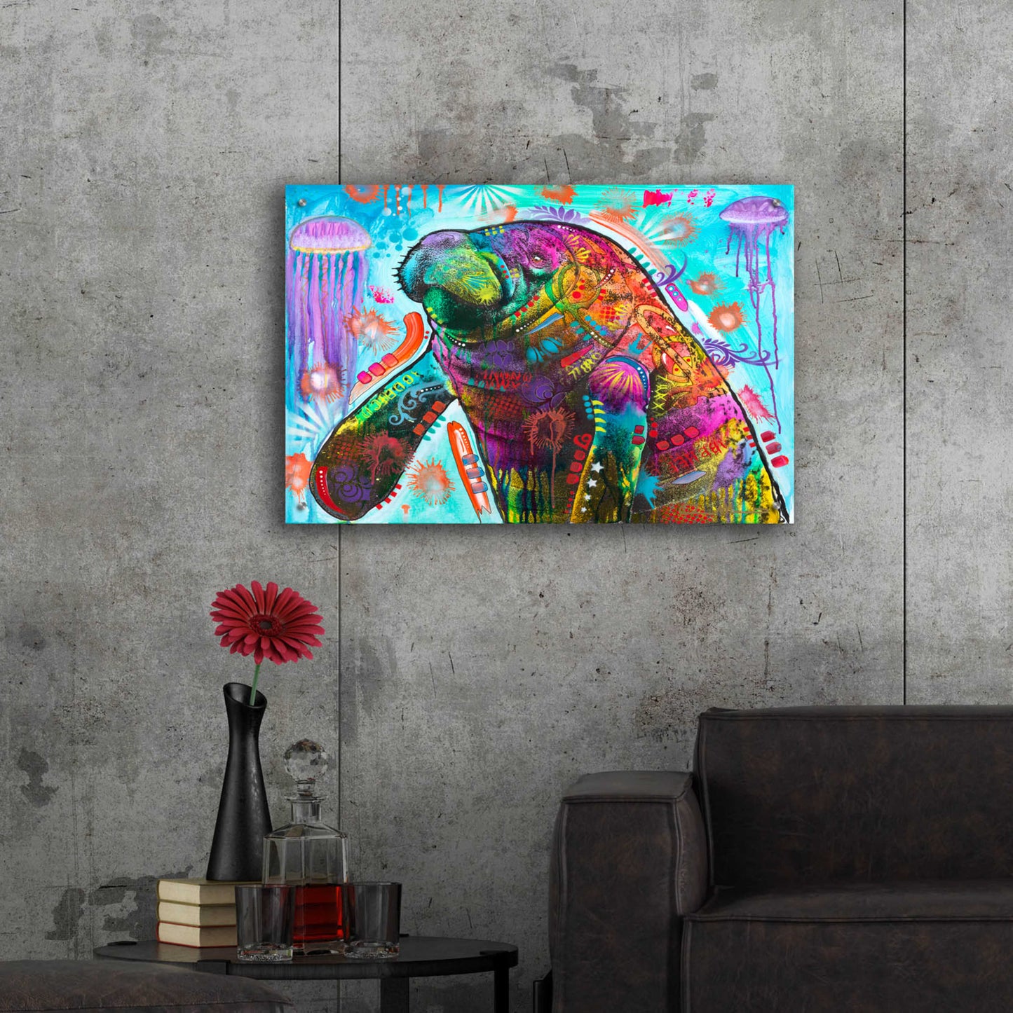 Epic Art 'Manatee' by Dean Russo, Acrylic Glass Wall Art,36x24