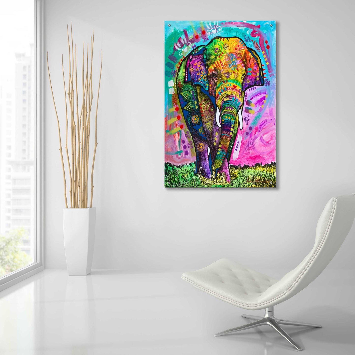 Epic Art 'Indian Elephant' by Dean Russo, Acrylic Glass Wall Art,24x36