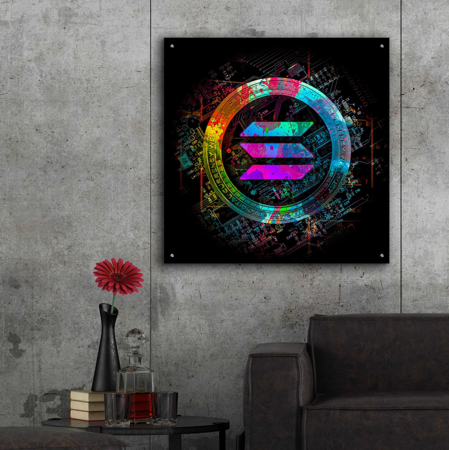 Epic Art 'Solana Crypto Giga Coin' by Epic Portfolio, Acrylic Glass Wall Art,36x36