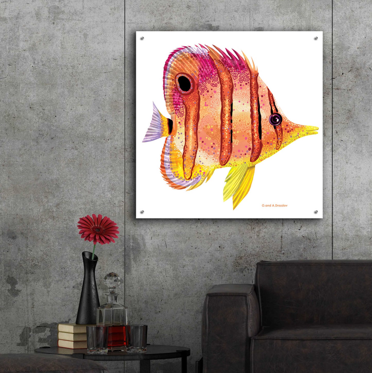 Epic Art 'New Fish 4' by Olga and Alexey Drozdov, Acrylic Glass Wall Art,36x36