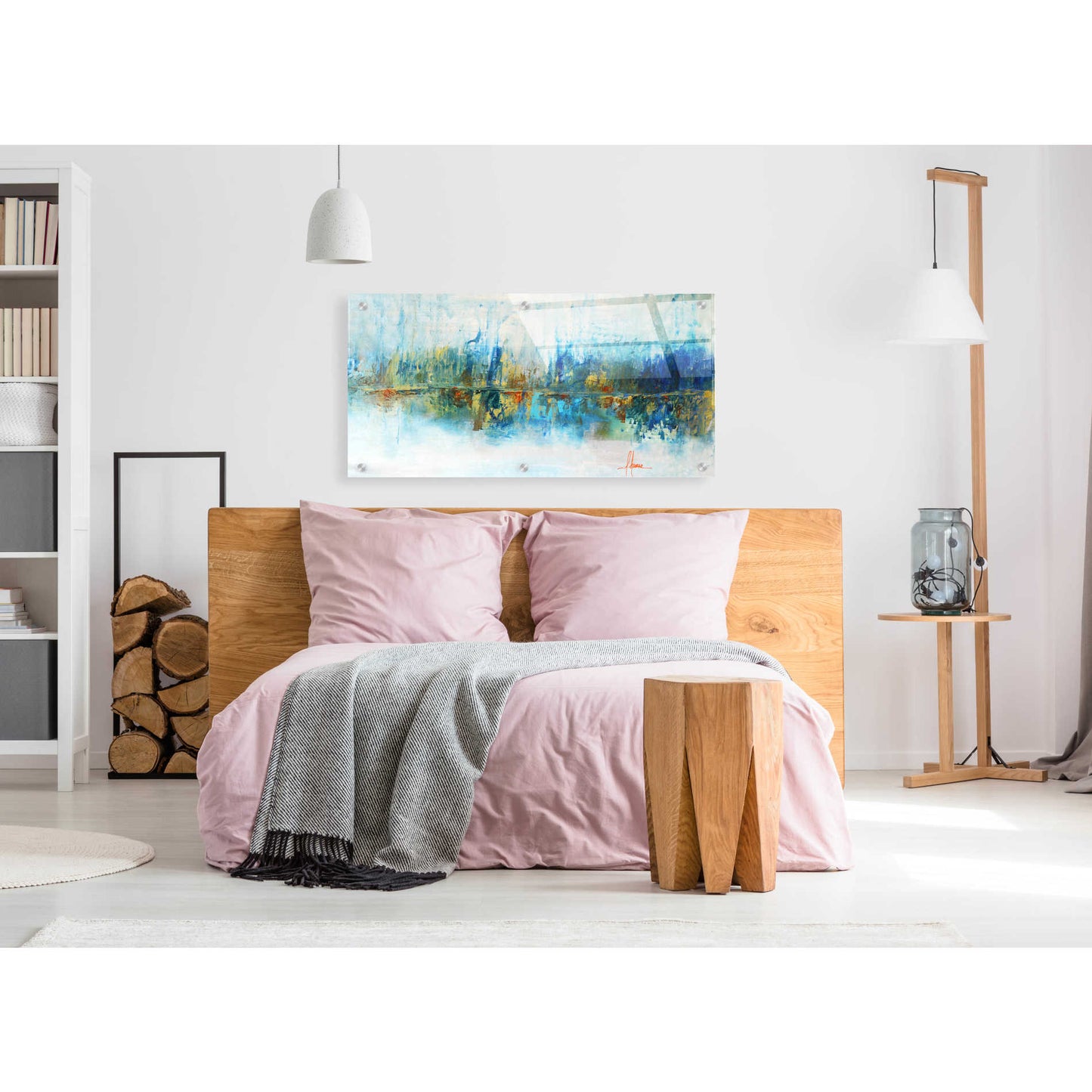 Epic Art 'Aqua Azul' by Leticia Herrera, Acrylic Glass Wall Art,48x24