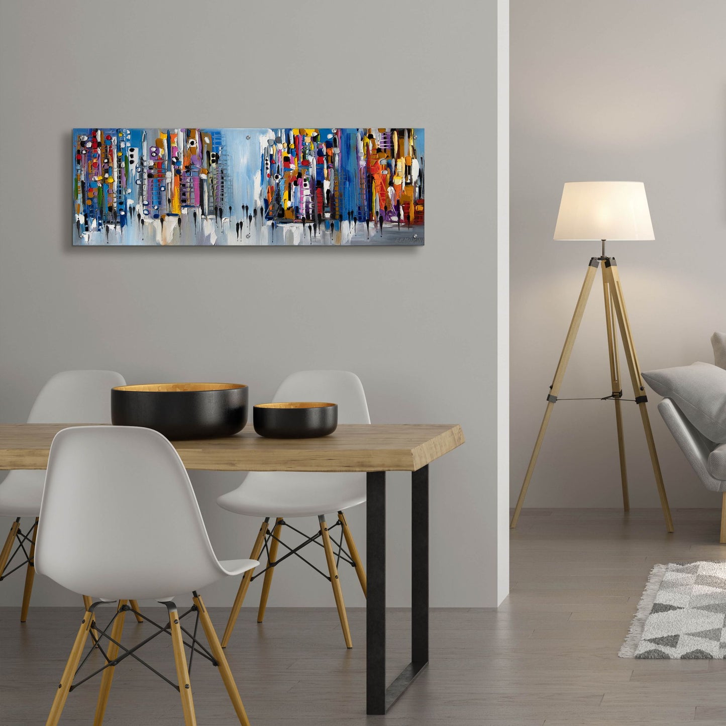 Epic Art 'Charming City' by Ekaterina Ermilkina, Acrylic Glass Wall Art,48x16