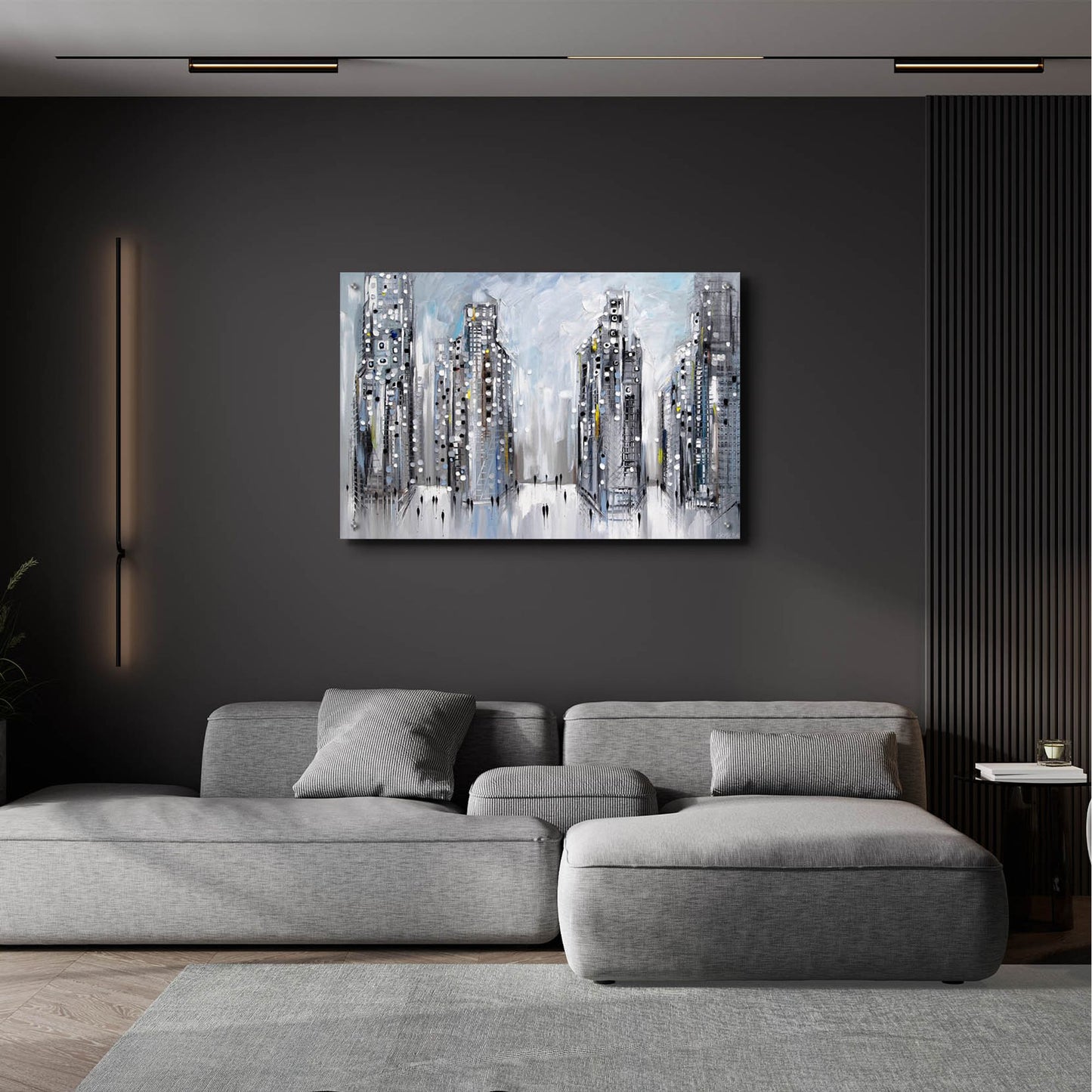 Epic Art 'City Street Scene' by Ekaterina Ermilkina, Acrylic Glass Wall Art,36x24