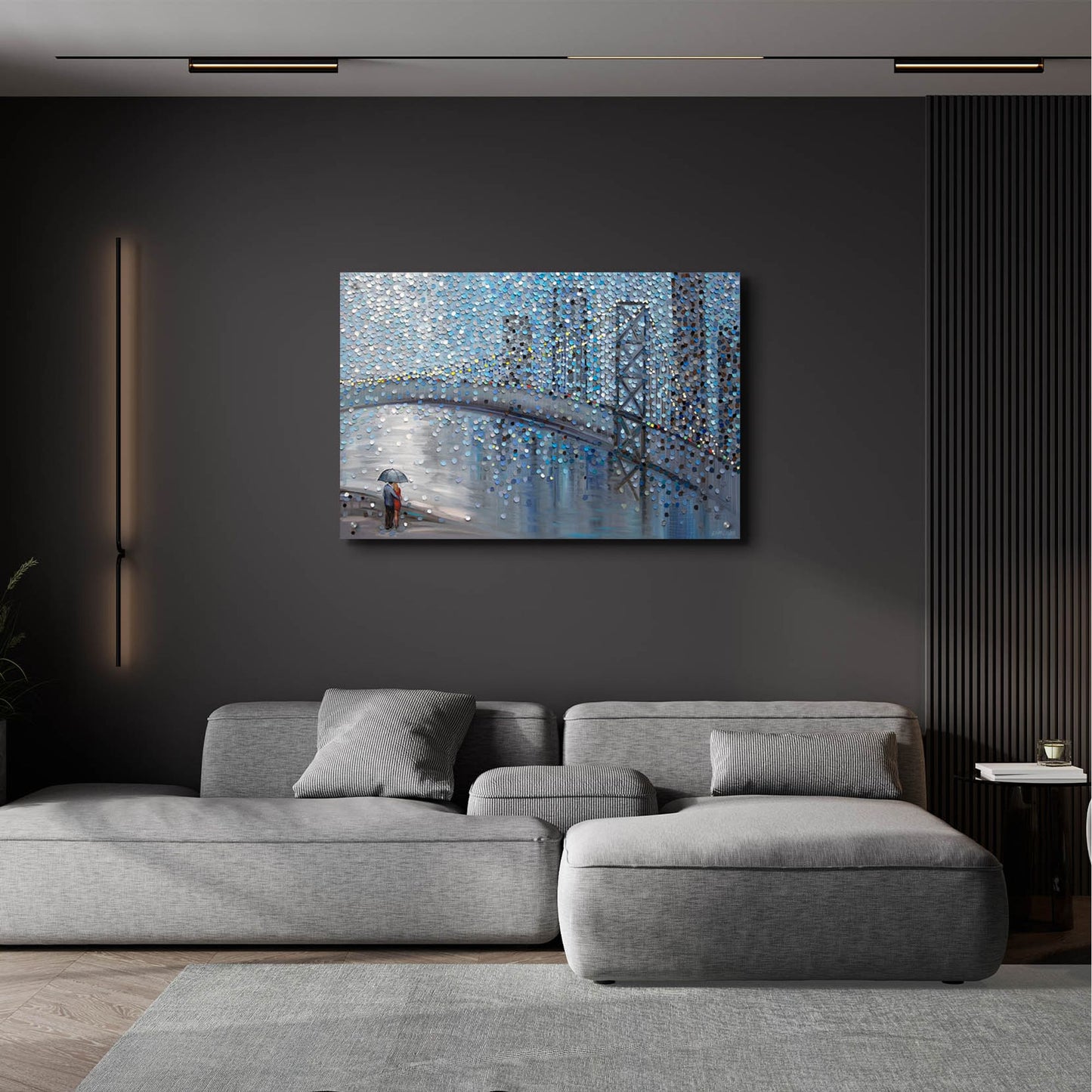Epic Art 'Rainy Date With The Bridge View' by Ekaterina Ermilkina, Acrylic Glass Wall Art,36x24