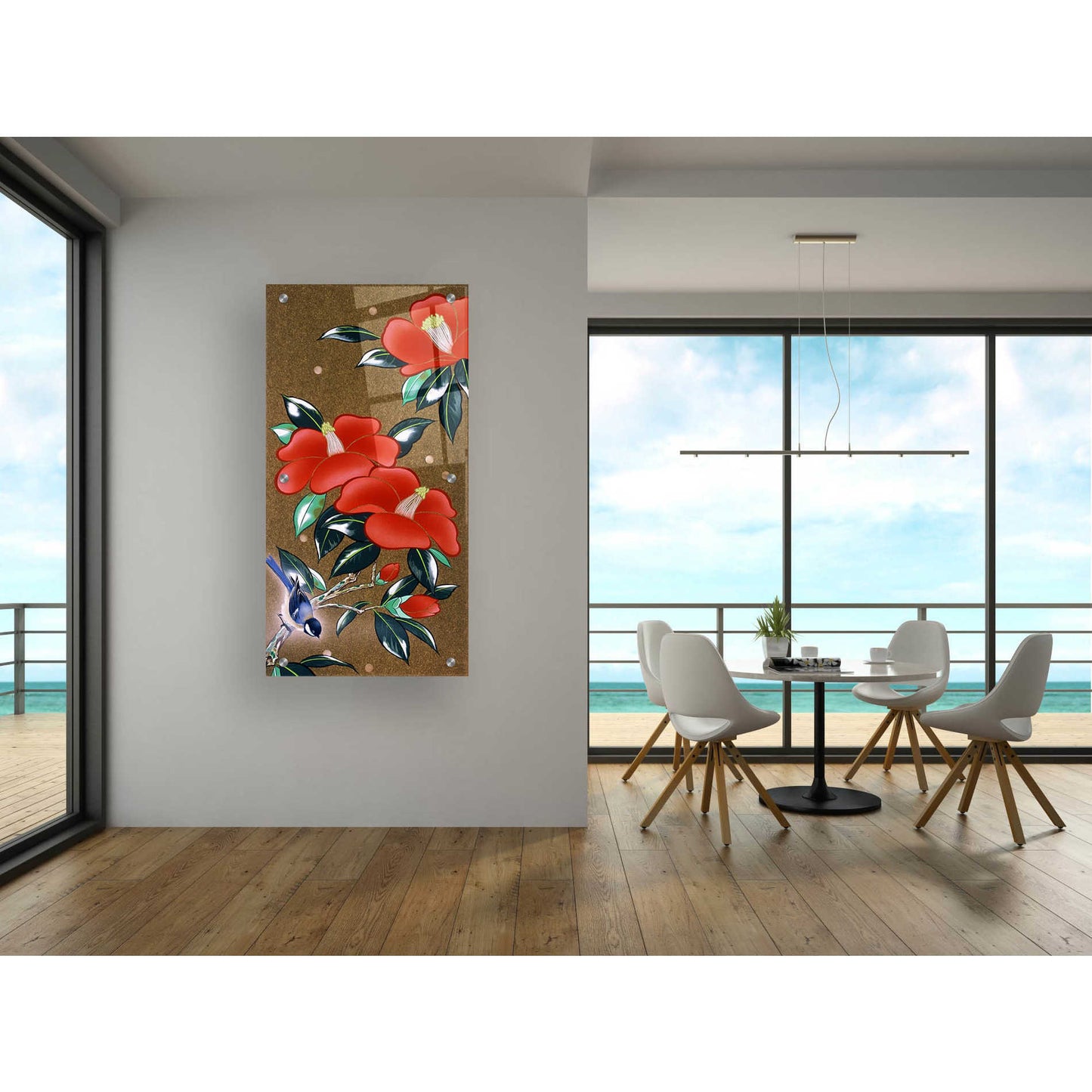 Epic Art 'Camellia L' by Zigen Tanabe, Acrylic Glass Wall Art,24x48