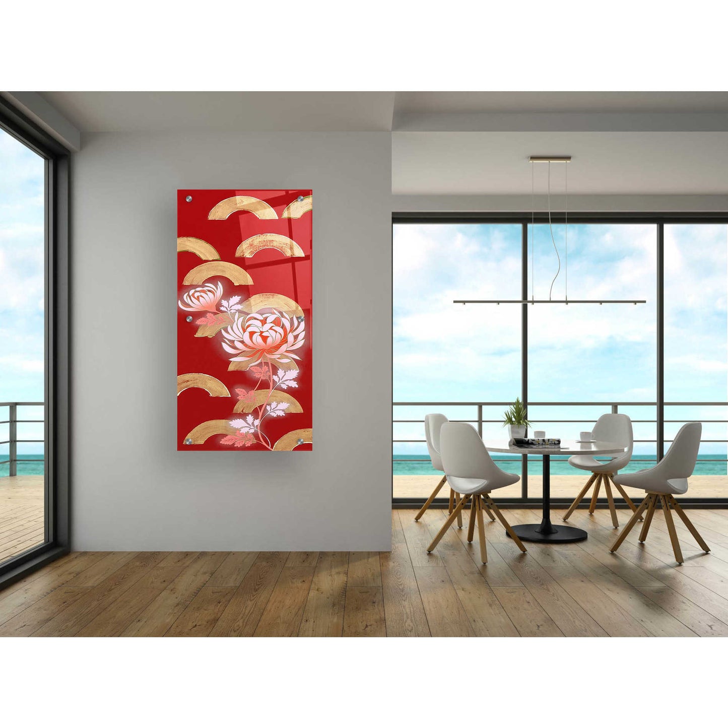 Epic Art 'Chrysanthemum II' by Zigen Tanabe, Acrylic Glass Wall Art,24x48