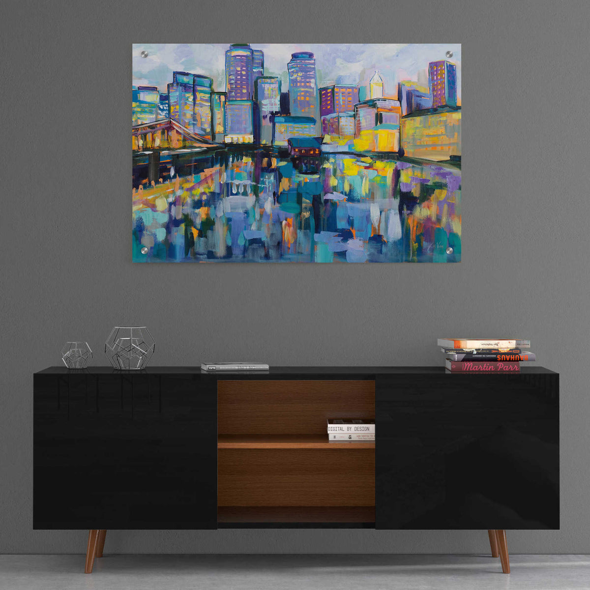 Epic Art 'Boston Harbor' by Jeanette Vertentes, Acrylic Glass Wall Art,36x24