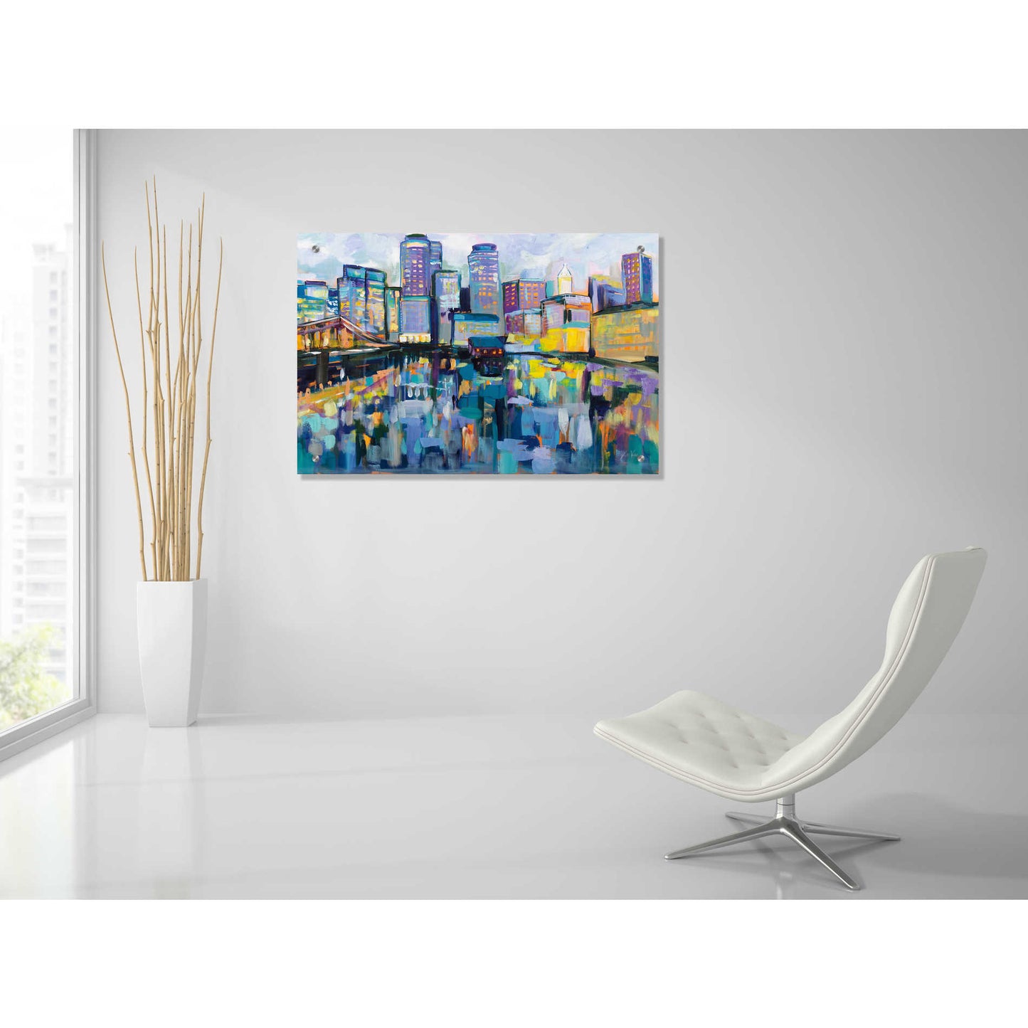 Epic Art 'Boston Harbor' by Jeanette Vertentes, Acrylic Glass Wall Art,36x24
