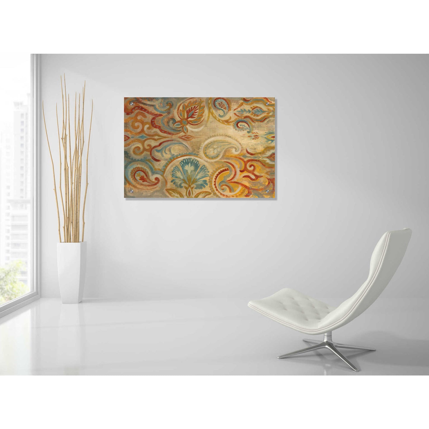 Epic Art 'Antique Paisley' by Silvia Vassileva, Acrylic Glass Wall Art,36x24