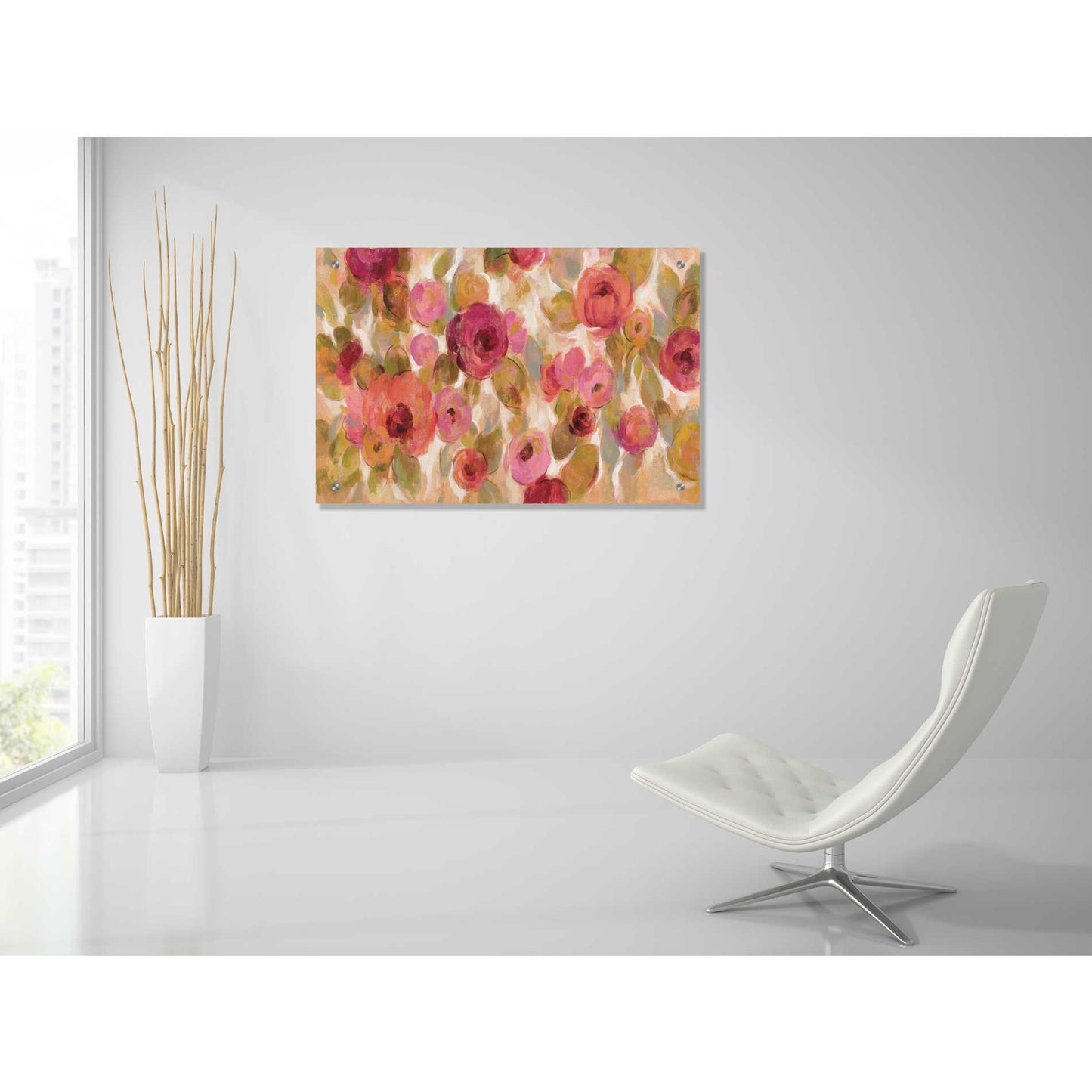 Epic Art 'Glorious Pink Floral I' by Silvia Vassileva, Acrylic Glass Wall Art,36x24