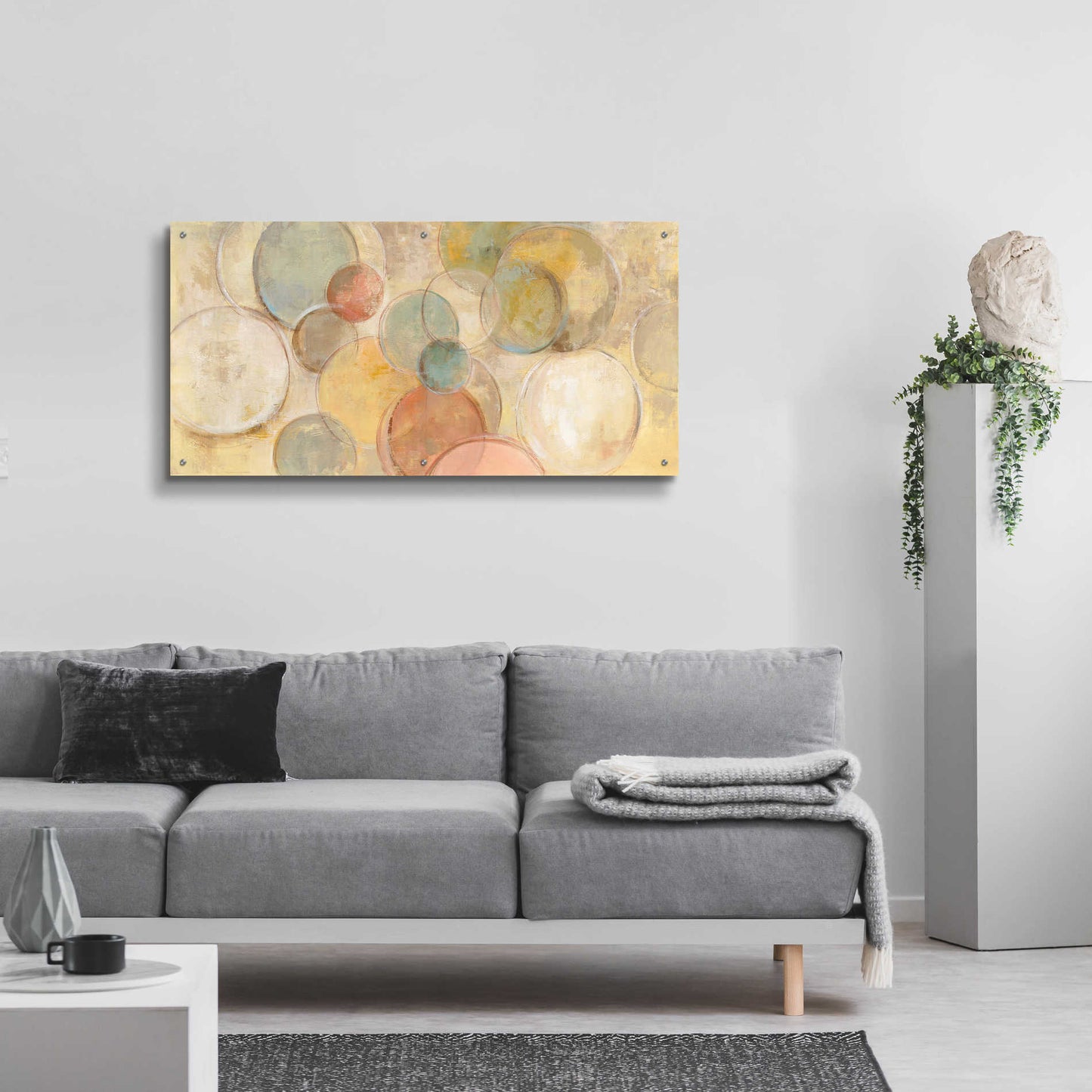 Epic Art 'Fresco Bubbles' by Silvia Vassileva, Acrylic Glass Wall Art,48x24